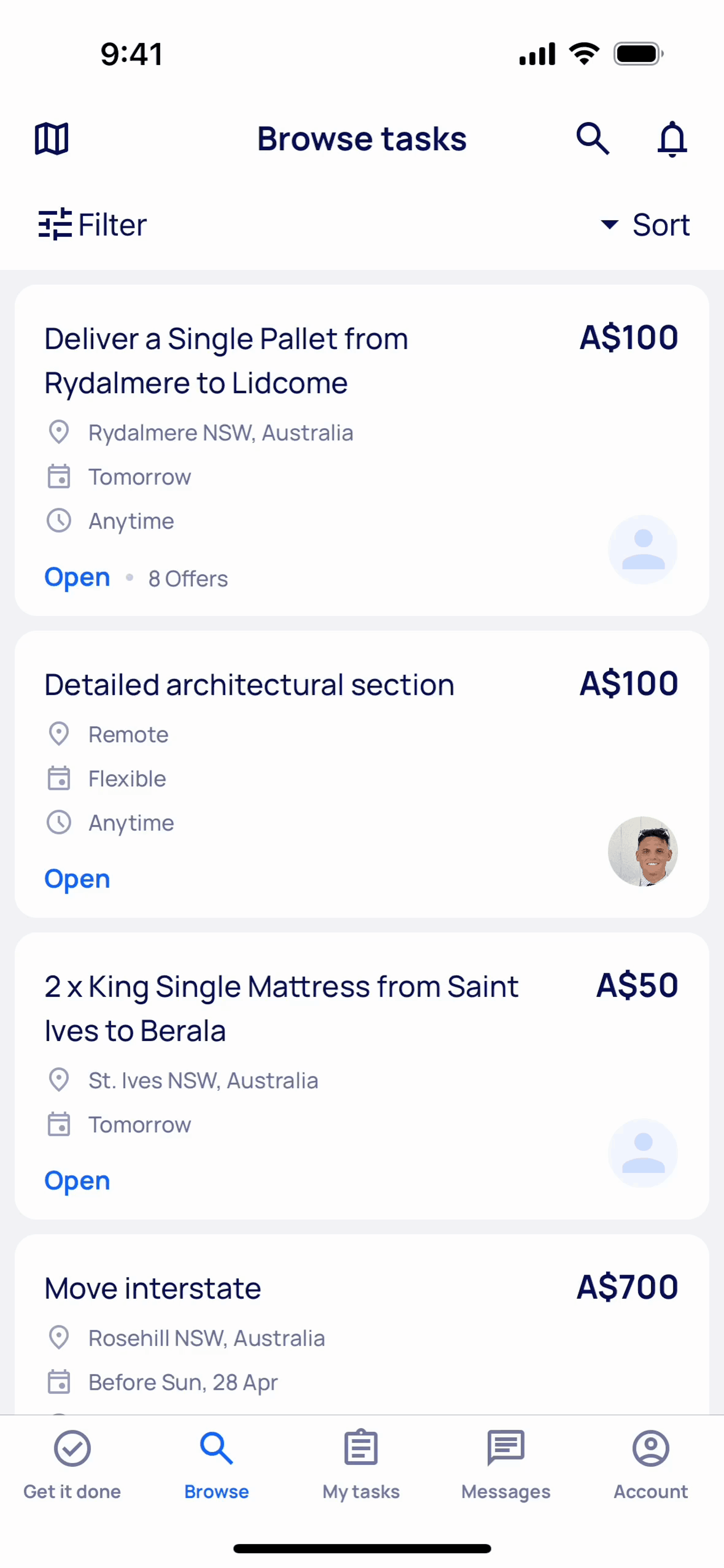 Airtasker iOS Jobs & Recruitment interface screenshot 3