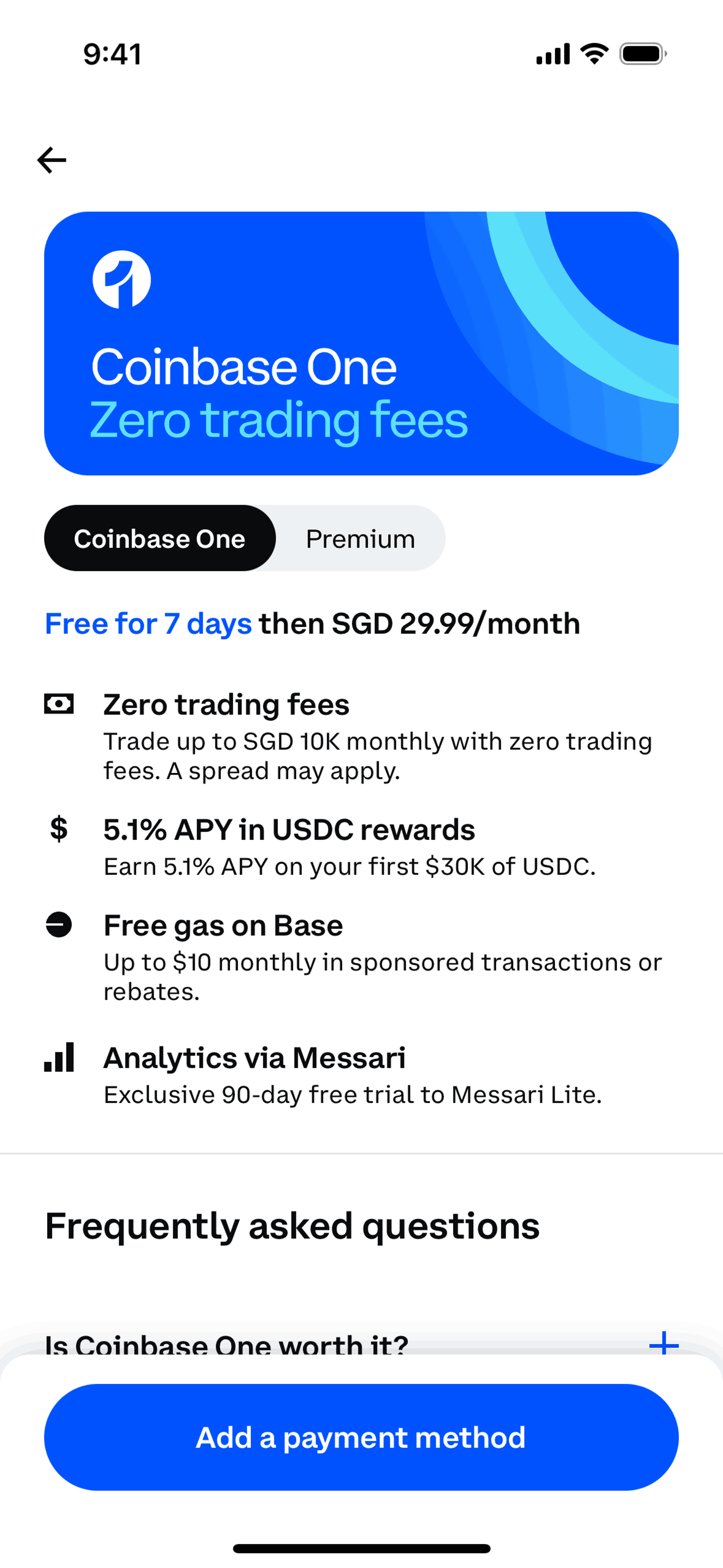 Coinbase iOS Finance interface screenshot 20