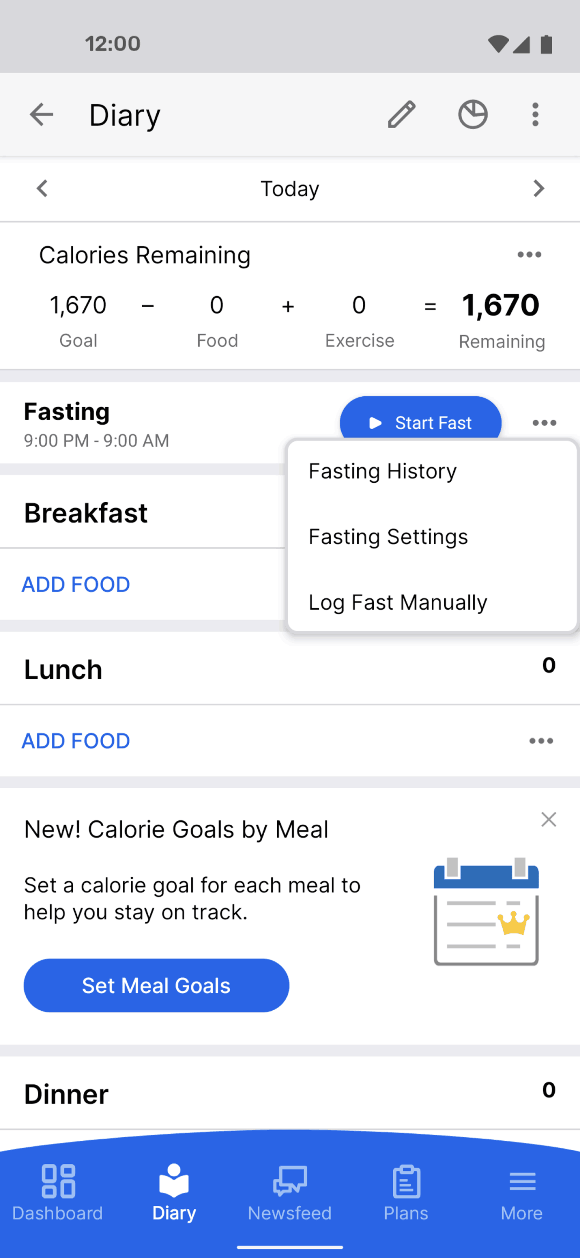 MyFitnessPal Android Health & Fitness interface screenshot 16