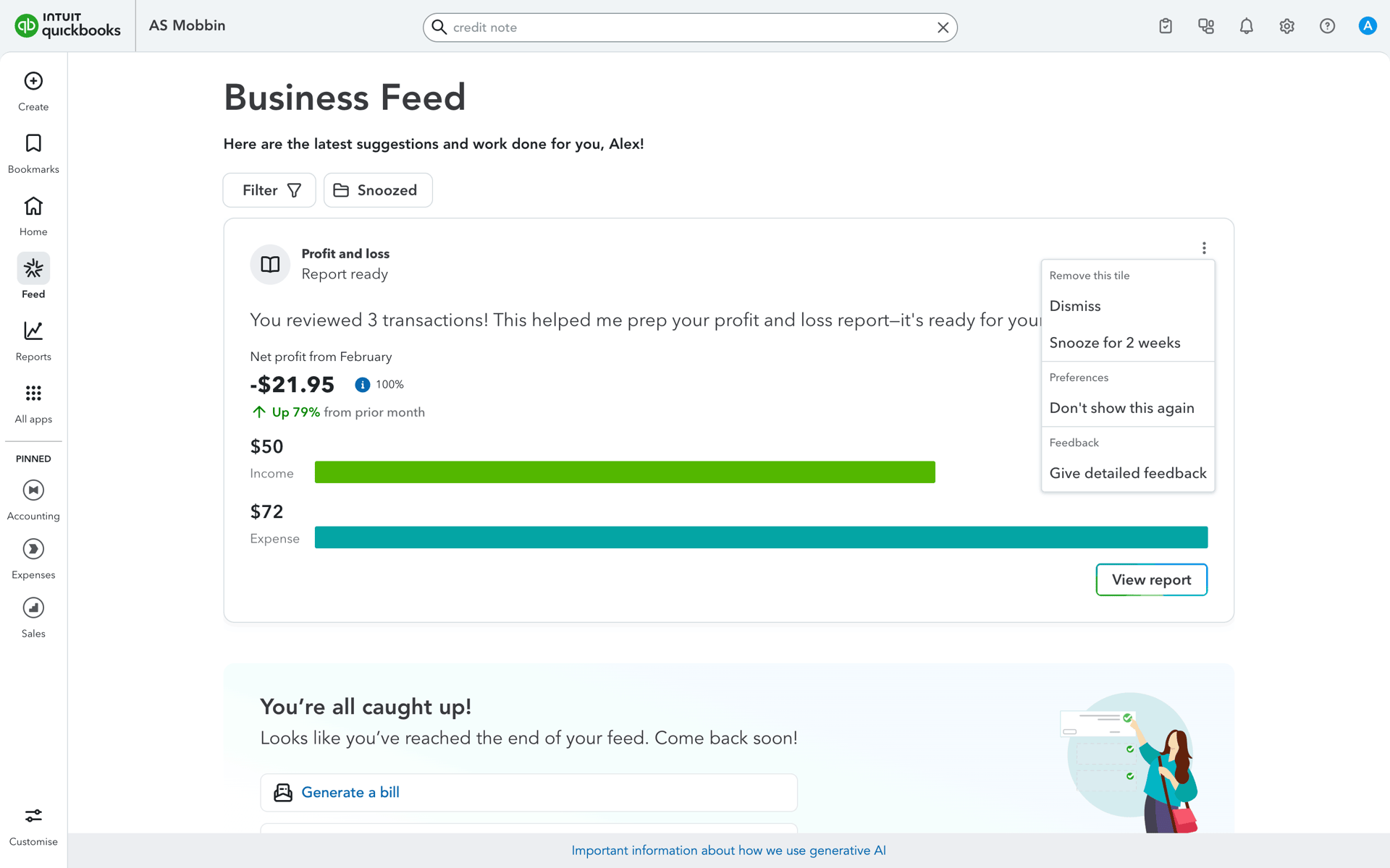 QuickBooks Web accounting interface screenshot 11