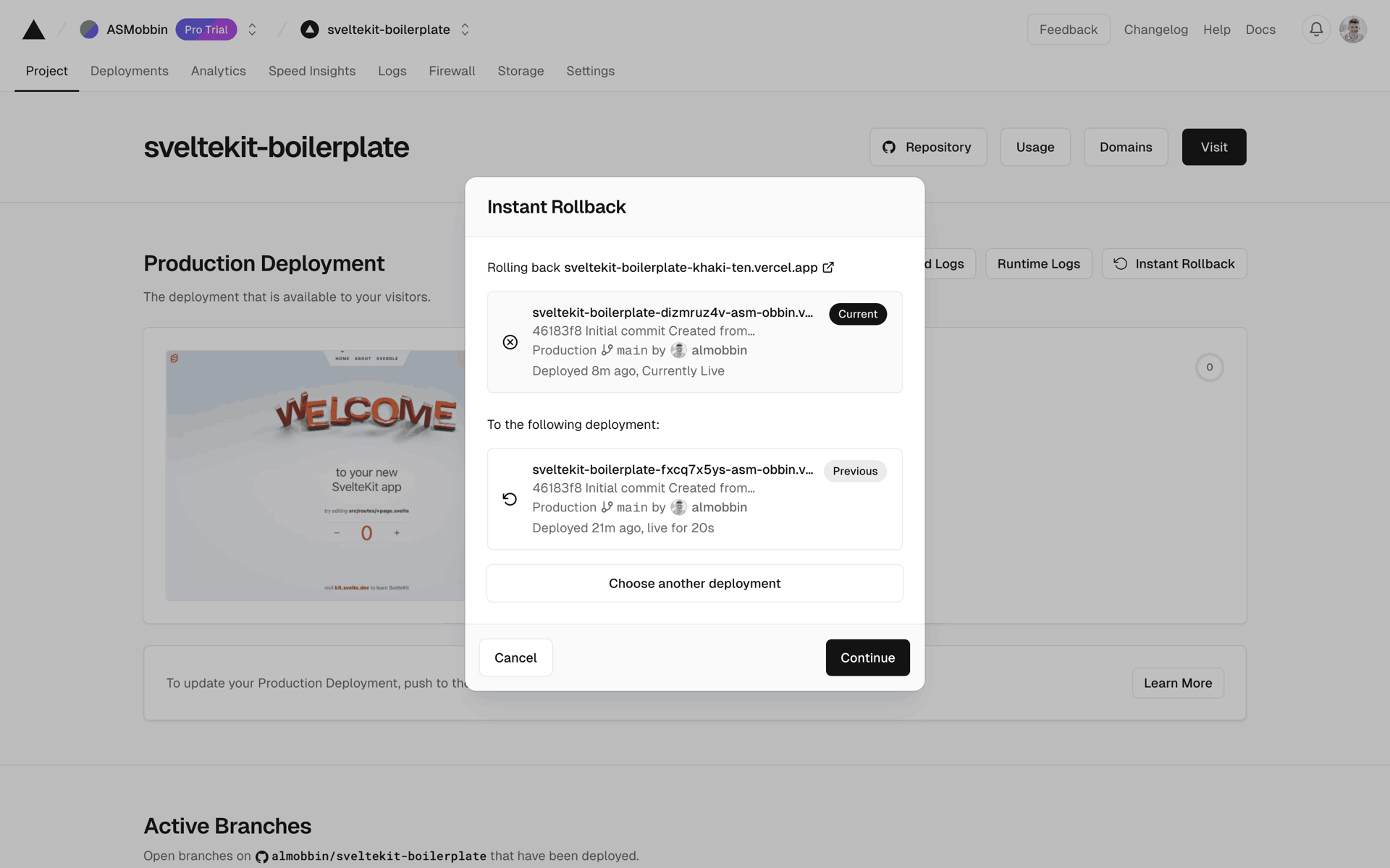 Vercel Web Developer Tools interface screenshot 4
