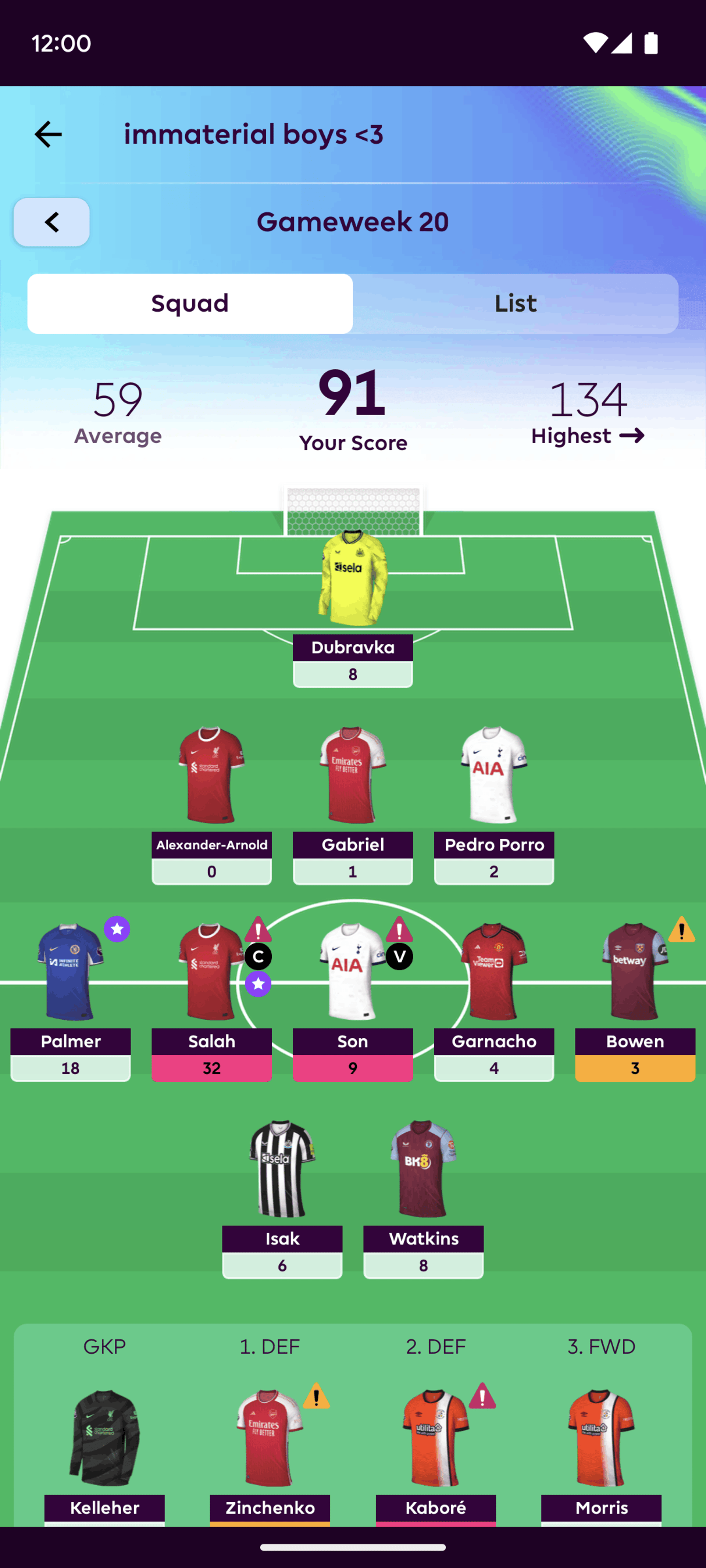 Premier League Android Sports interface screenshot 7