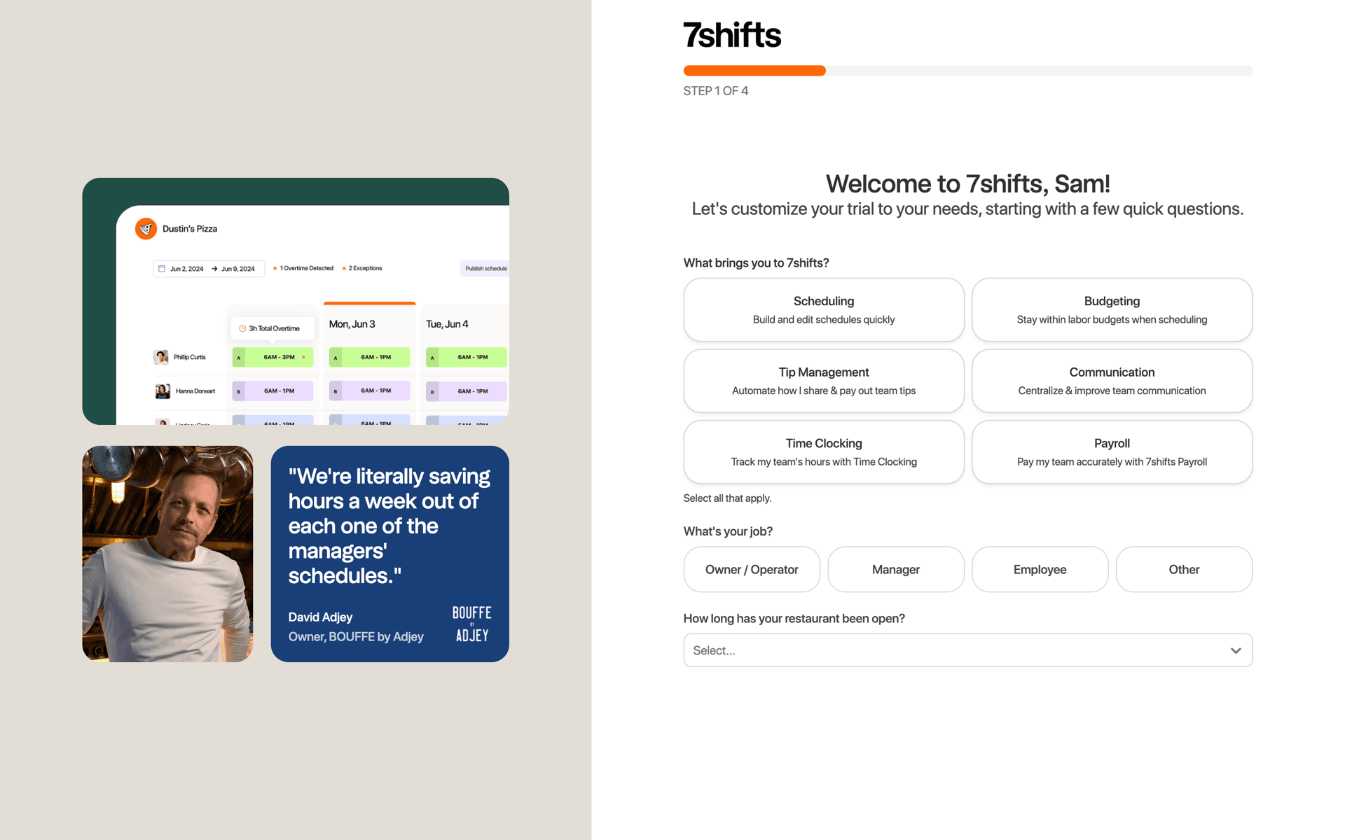 7shifts Web Business interface screenshot 8