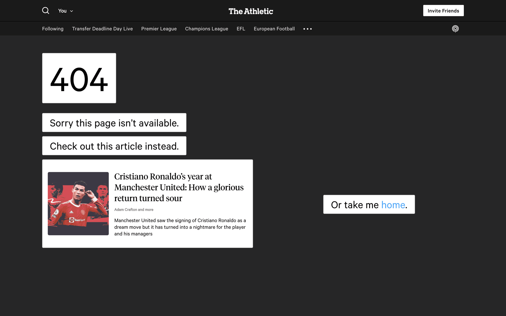 The Athletic Web Sports interface screenshot 2