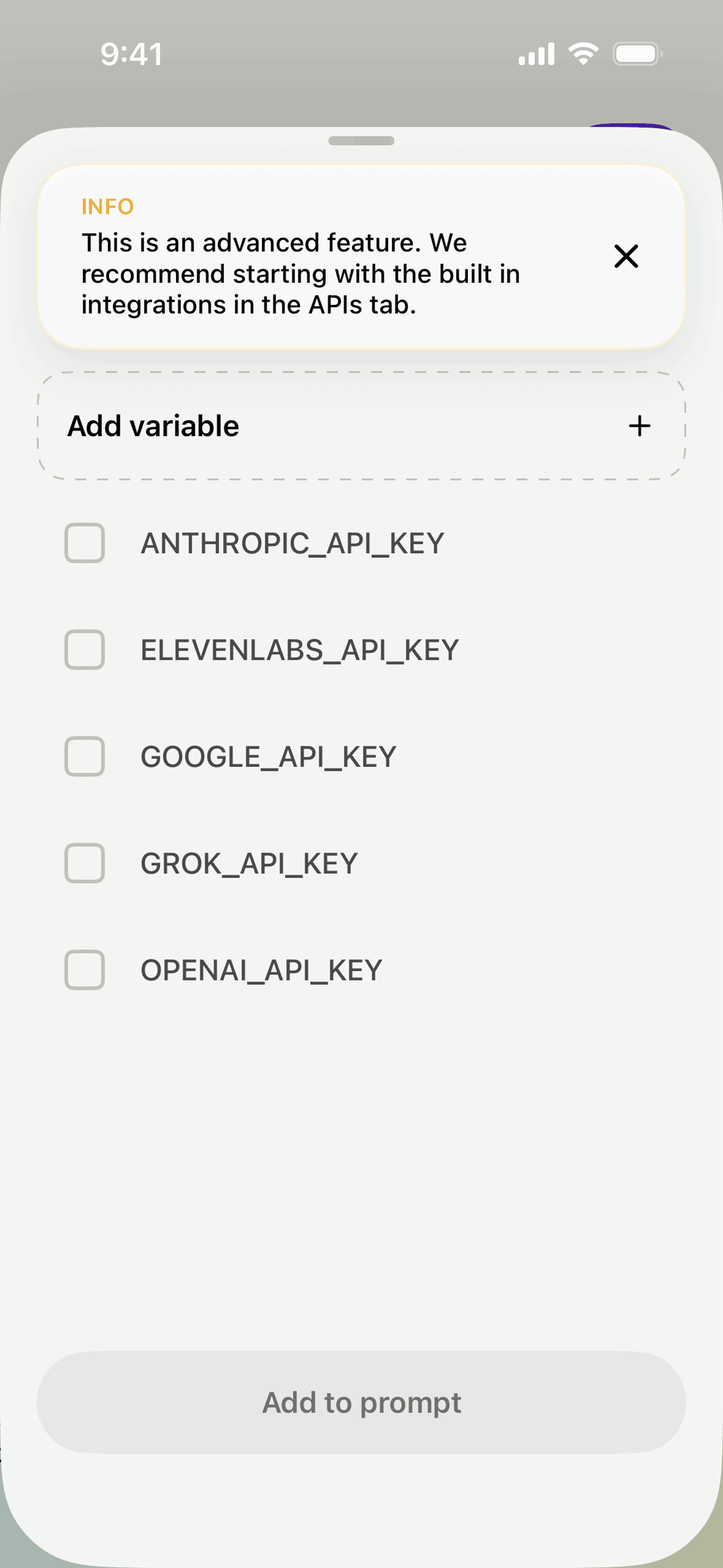 Vibecode iOS Developer Tools interface screenshot 20