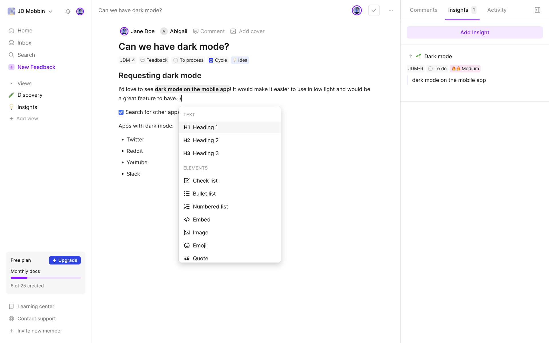 Cycle Web Productivity interface screenshot 12