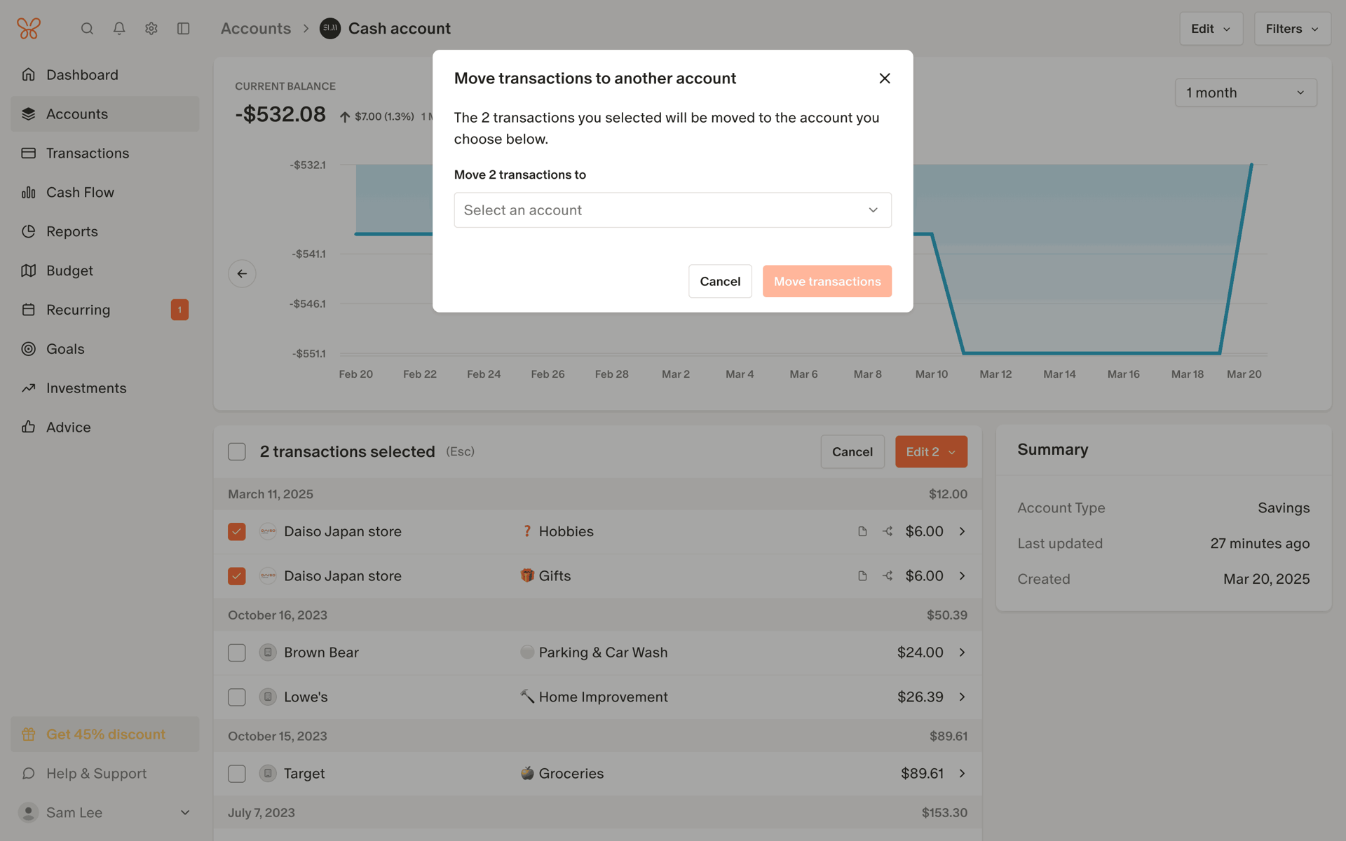 Monarch Web Finance interface screenshot 17