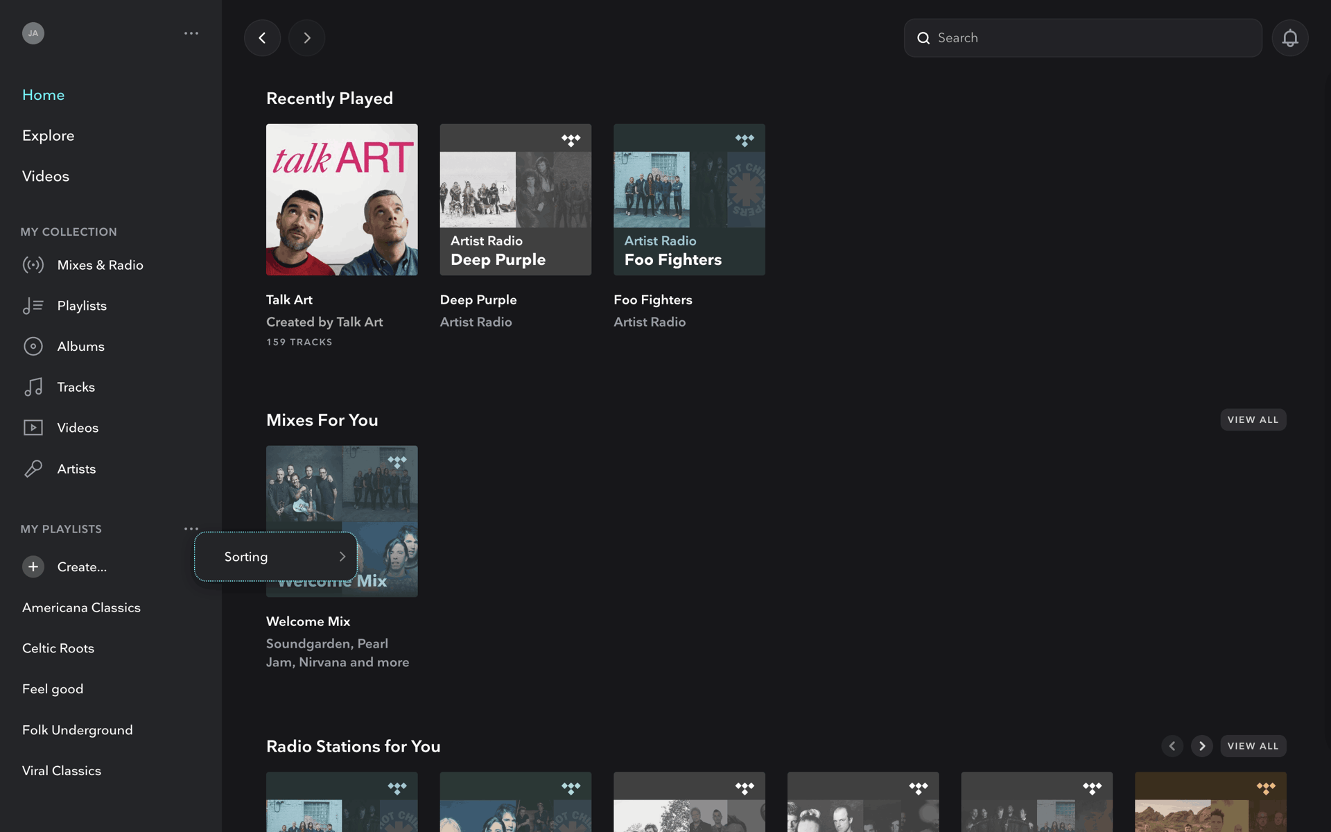 TIDAL Web Music & Audio interface screenshot 7