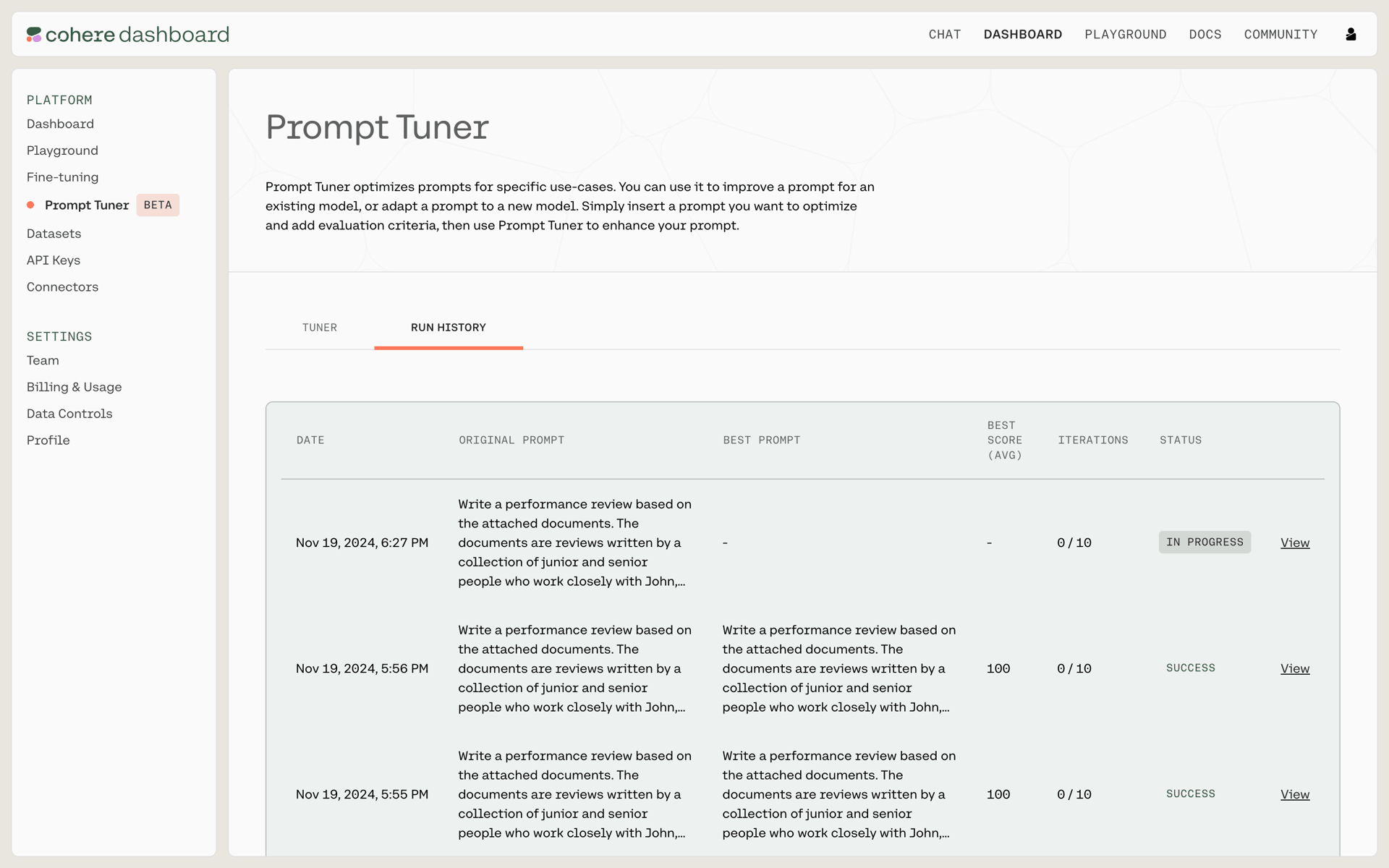 Cohere Web AI interface screenshot 16