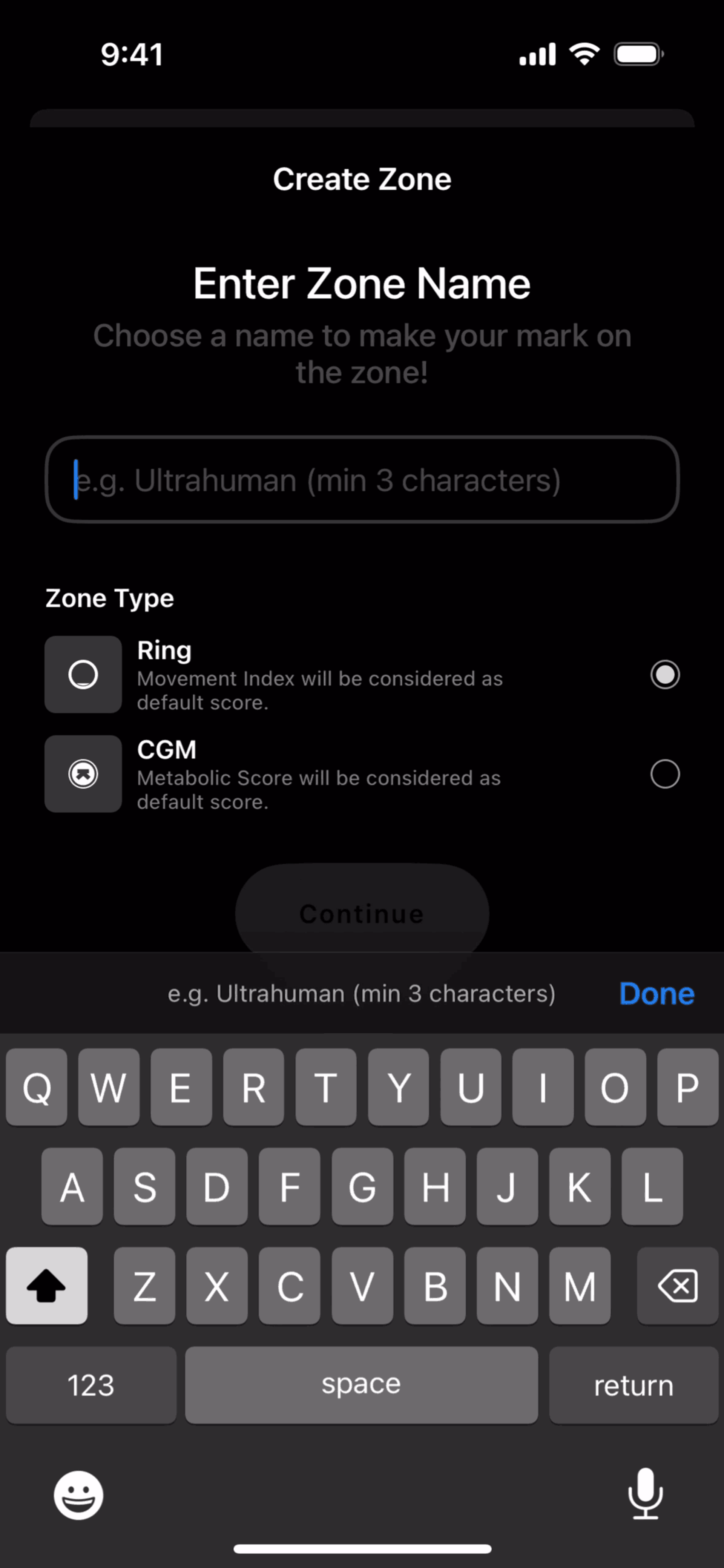 Ultrahuman iOS Health & Fitness interface screenshot 16