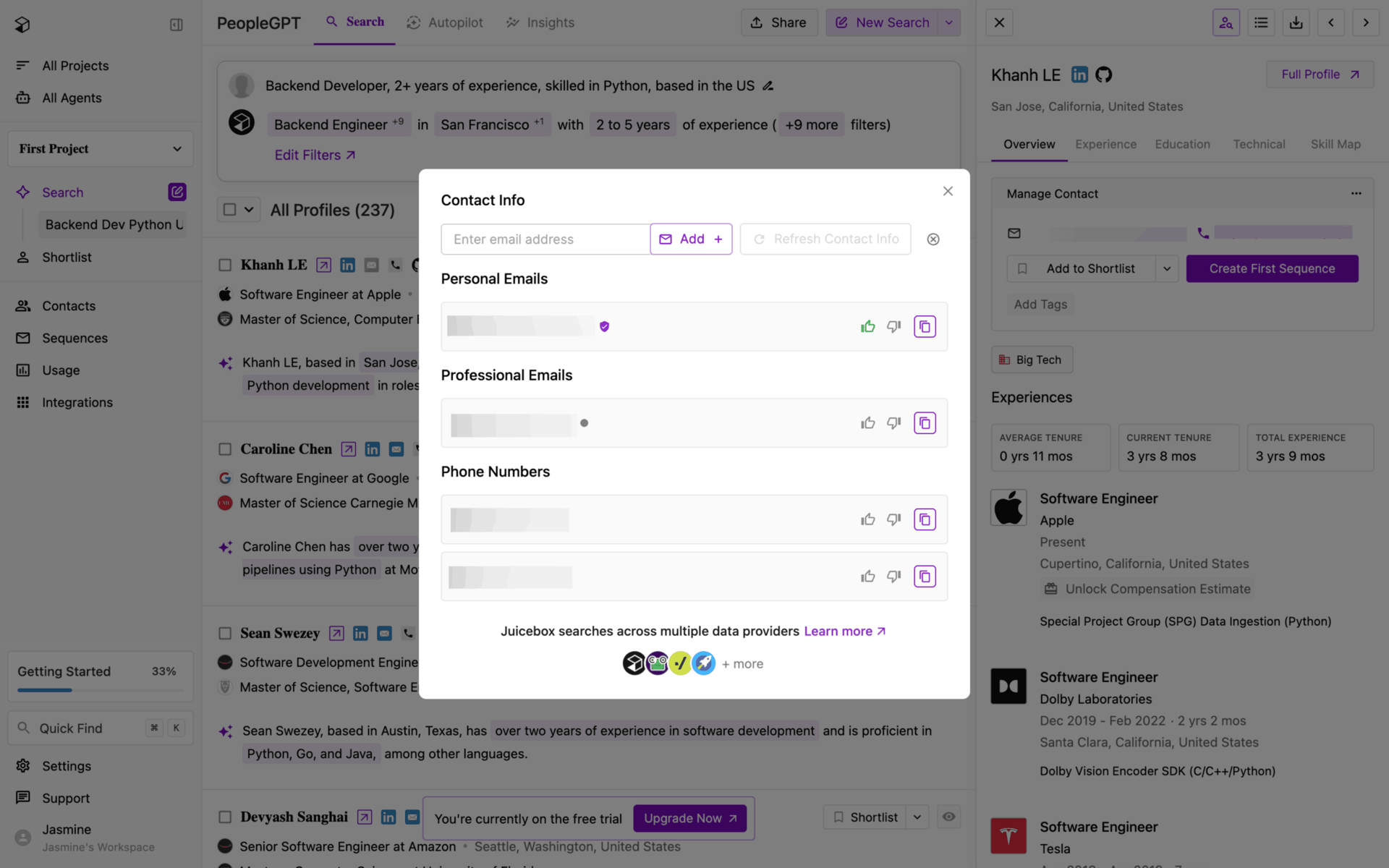 Juicebox Web Jobs & Recruitment interface screenshot 21