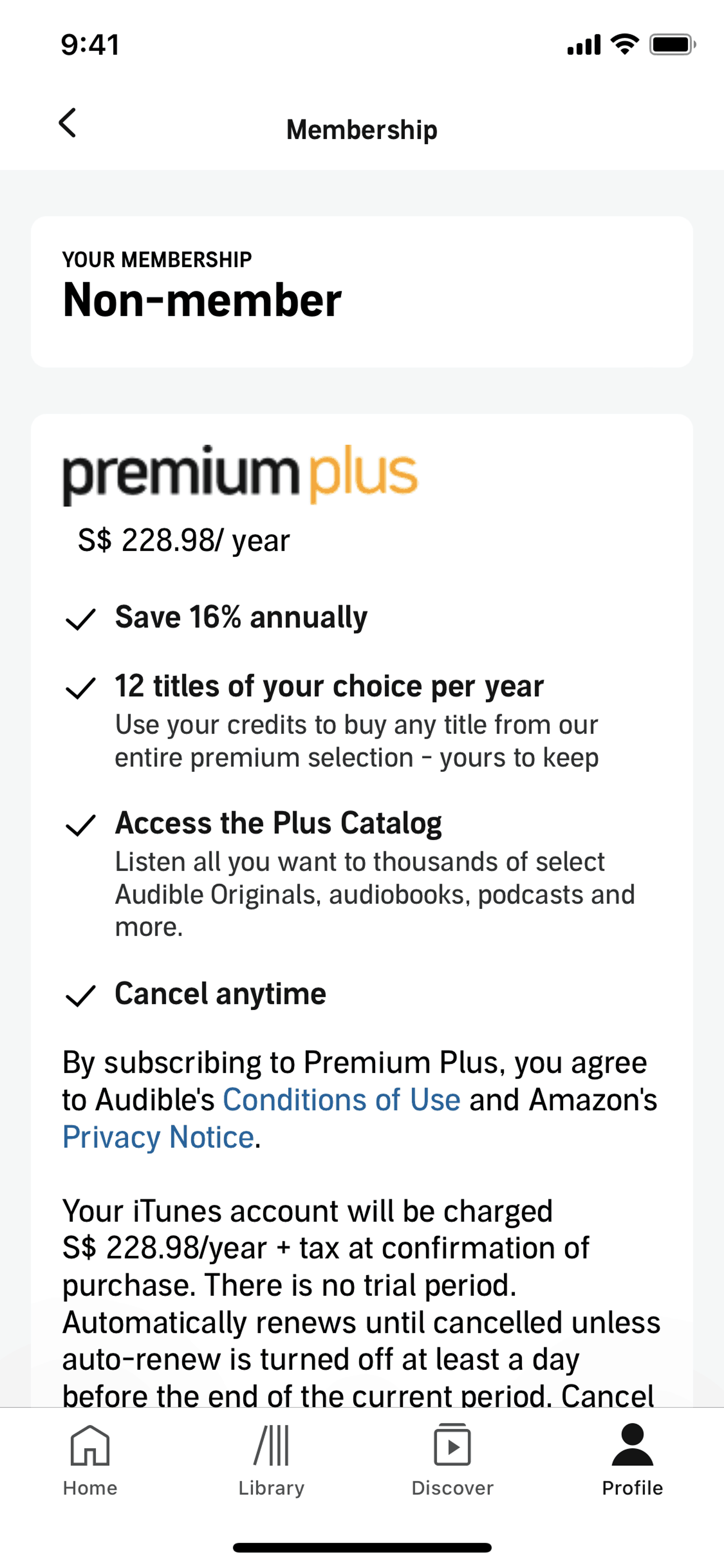 Audible iOS Entertainment interface screenshot 17