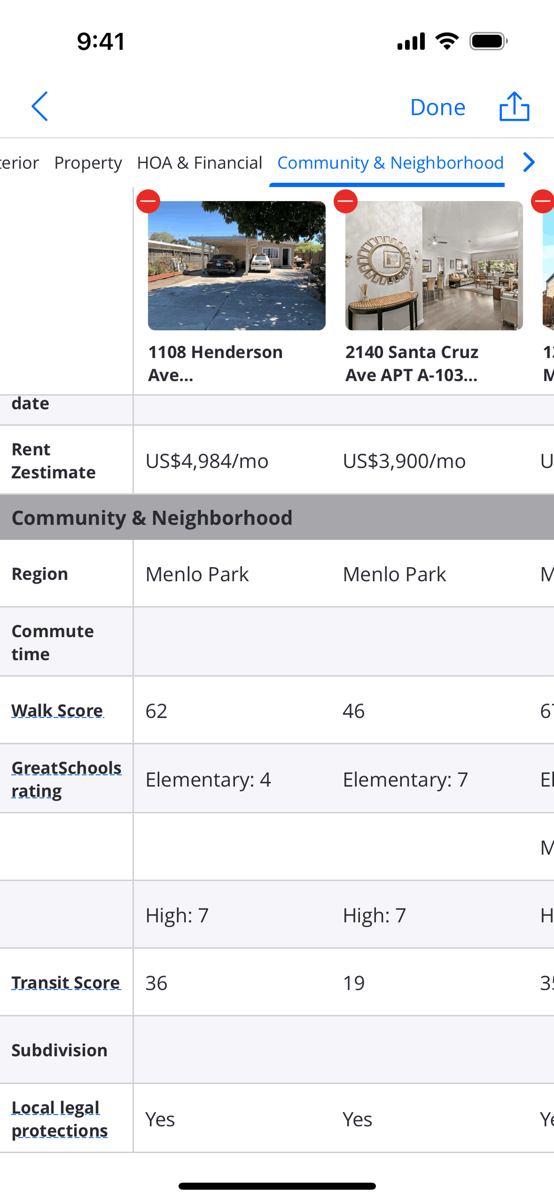 Zillow iOS Real Estate interface screenshot 10