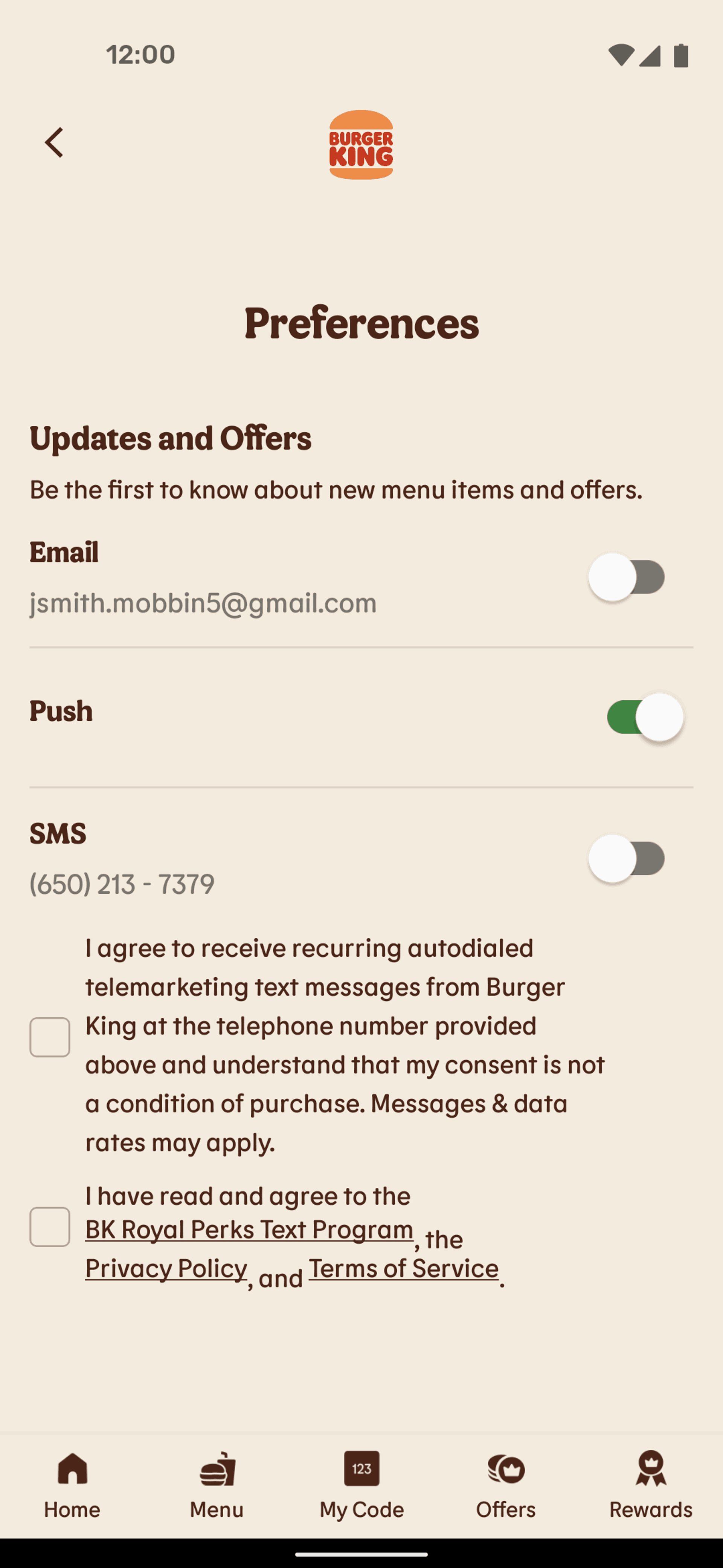 Burger King Android Food & Drink interface screenshot 21