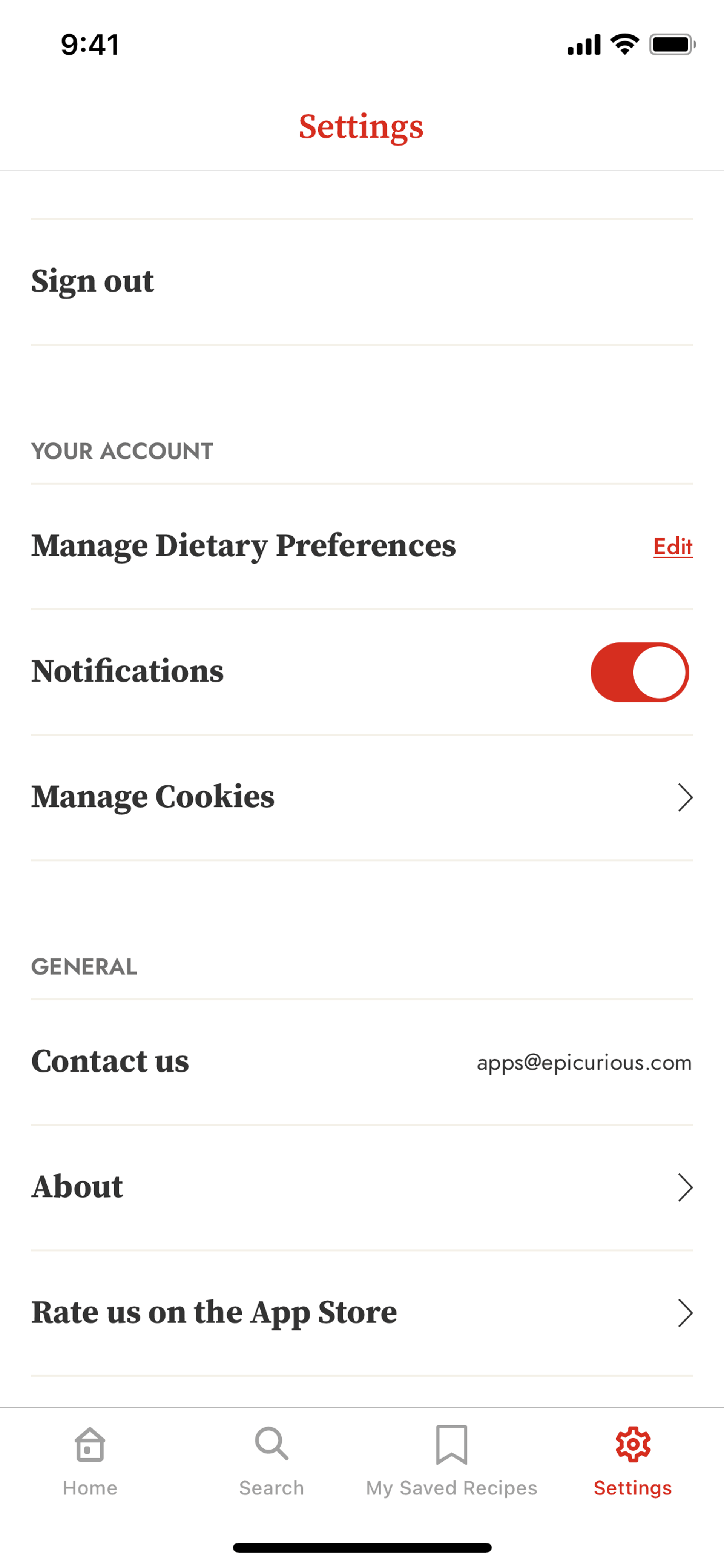 Epicurious iOS Food & Drink interface screenshot 20