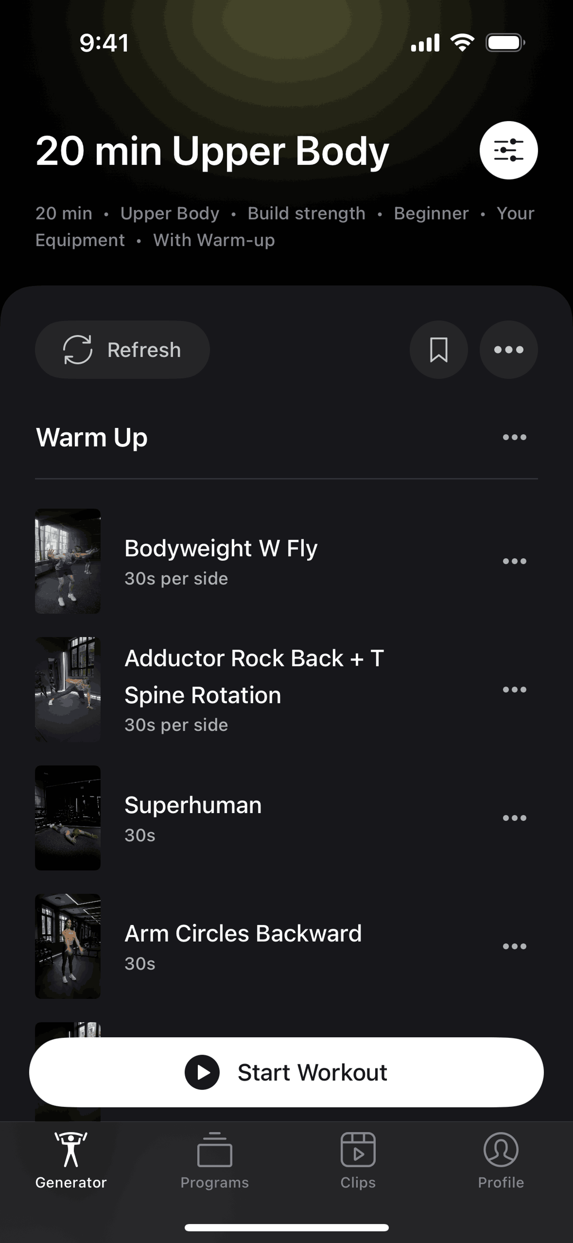 Peloton Strength+ iOS Health & Fitness interface screenshot 22