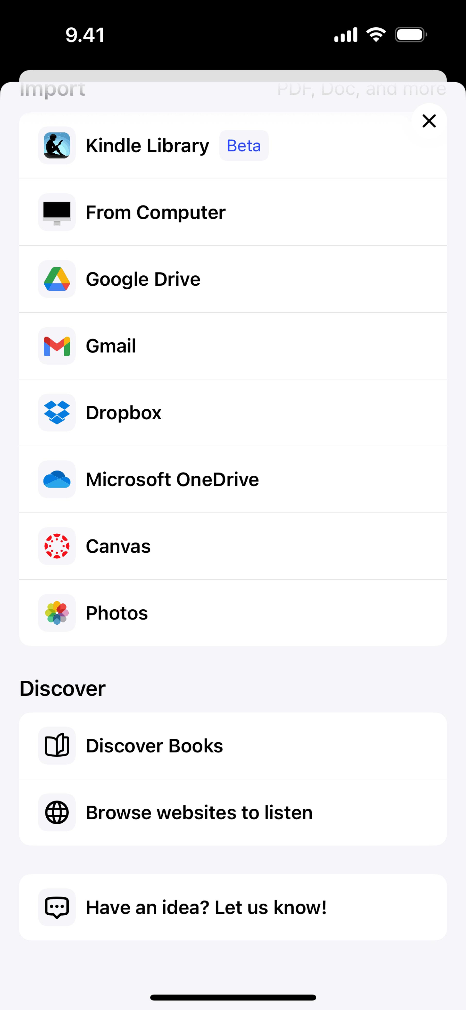 Speechify iOS Productivity interface screenshot 16