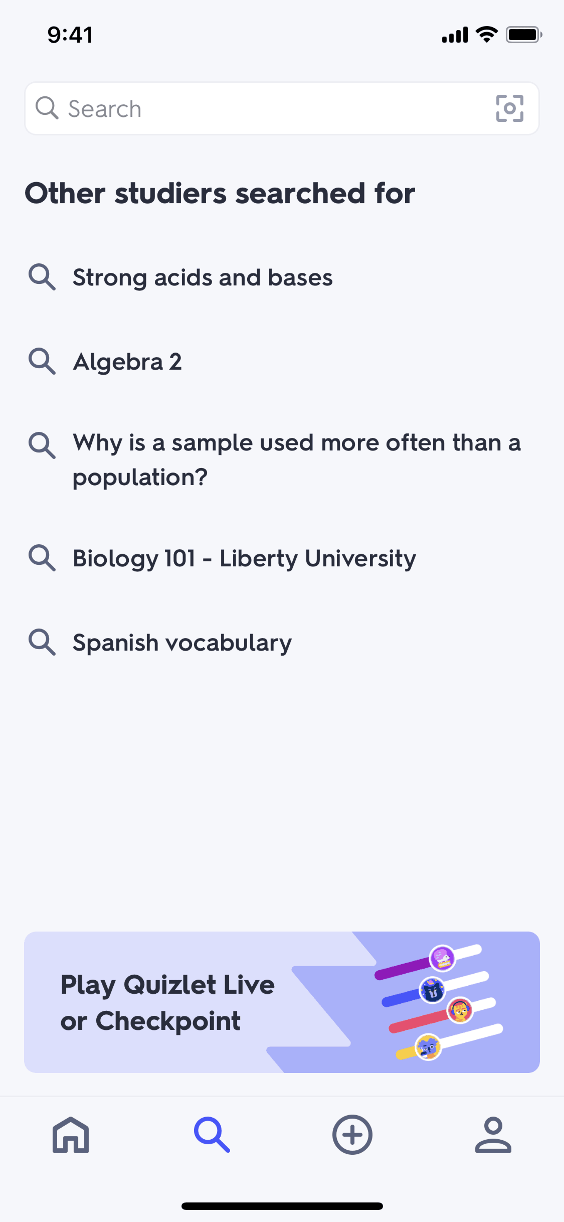 Quizlet iOS Education interface screenshot 3