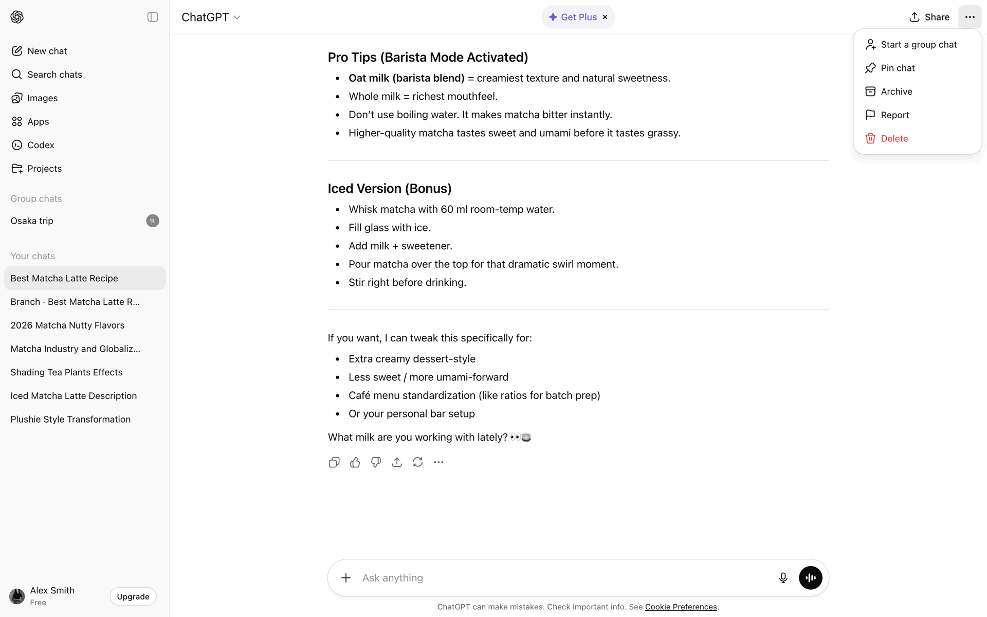ChatGPT Web AI interface screenshot 8