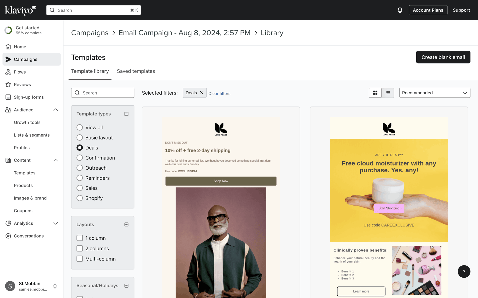 Klaviyo Web Business interface screenshot 10