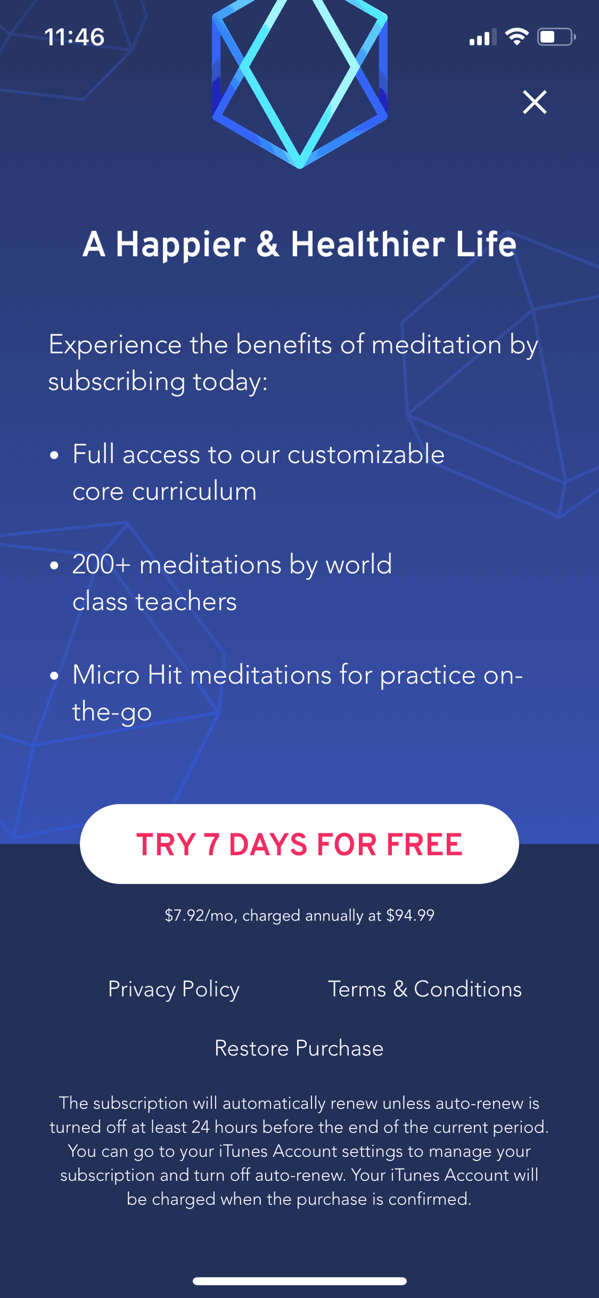 Brightmind iOS Health & Fitness interface screenshot 20