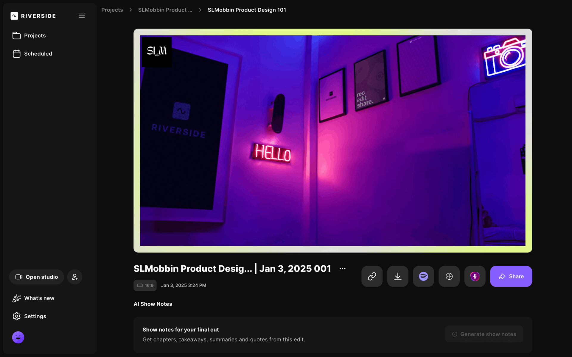 Riverside Web Photo & Video interface screenshot 22