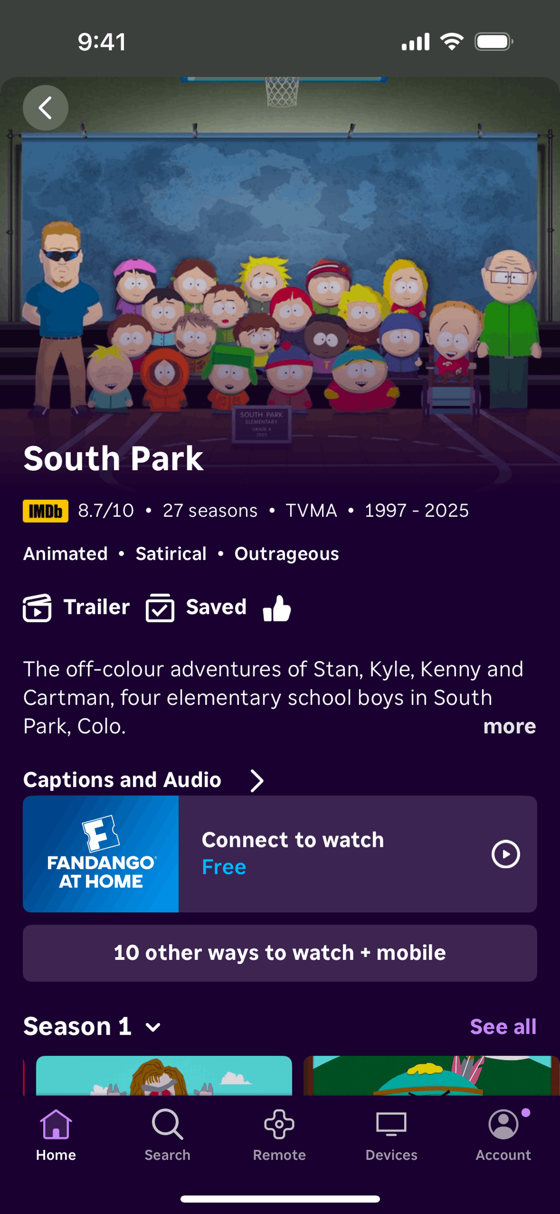 Roku iOS Entertainment interface screenshot 23