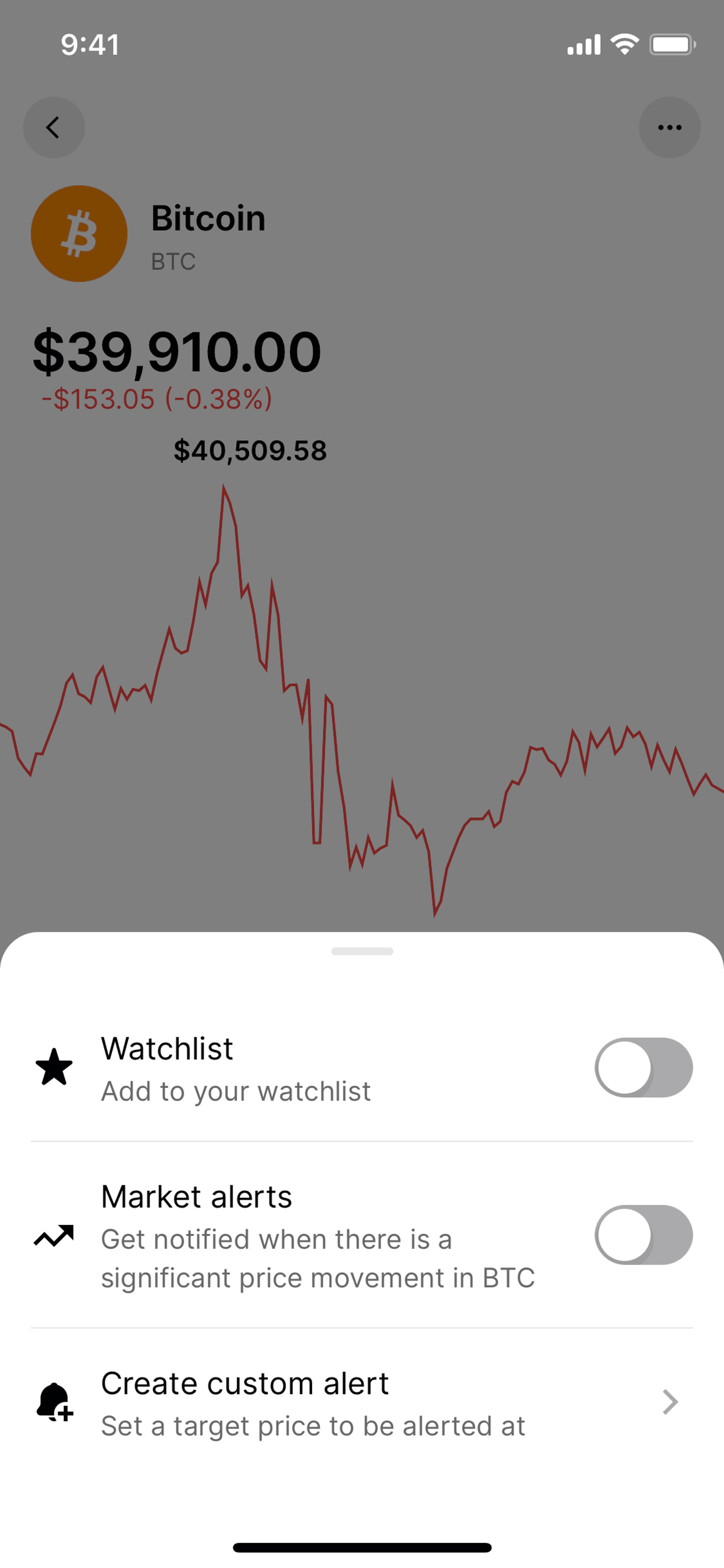 Gemini iOS Finance interface screenshot 4