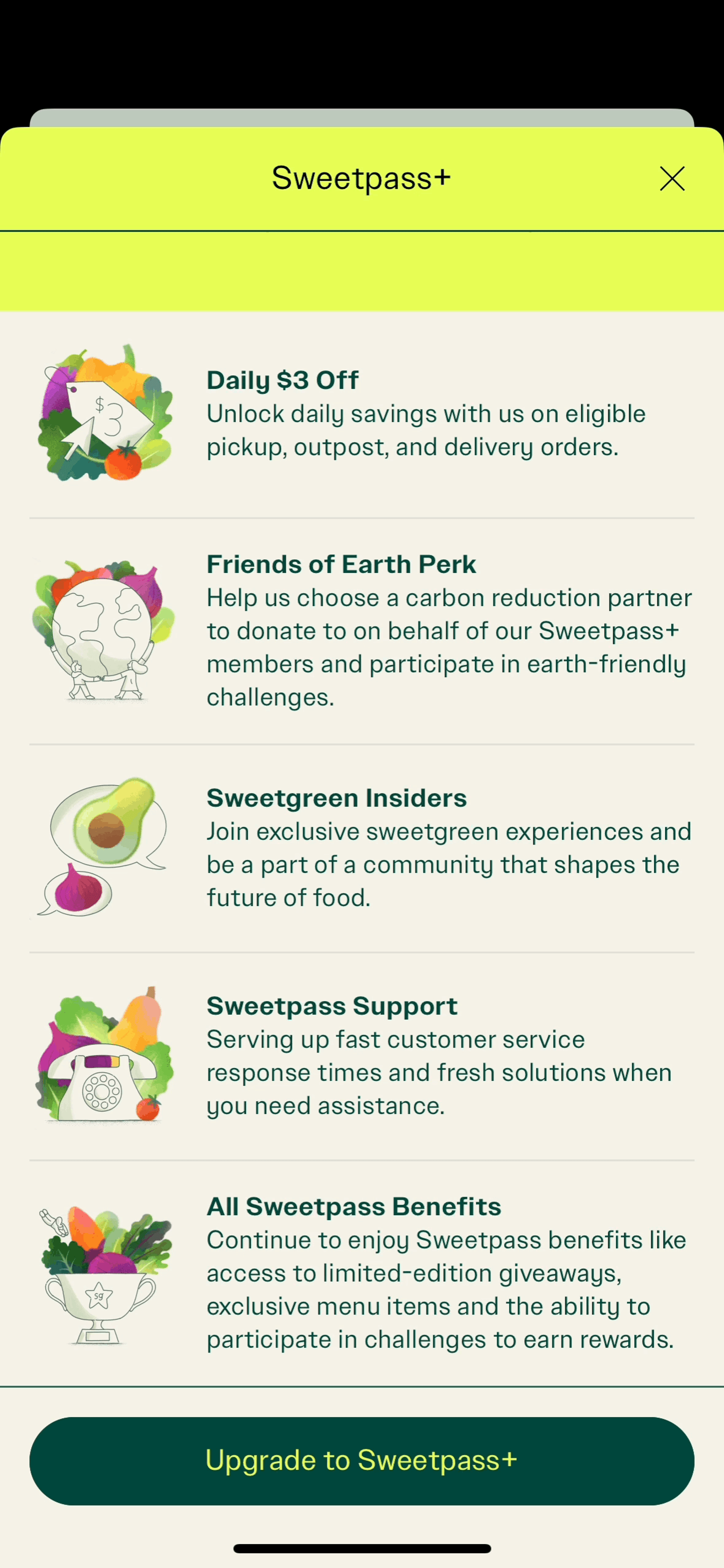 sweetgreen iOS Food & Drink interface screenshot 20