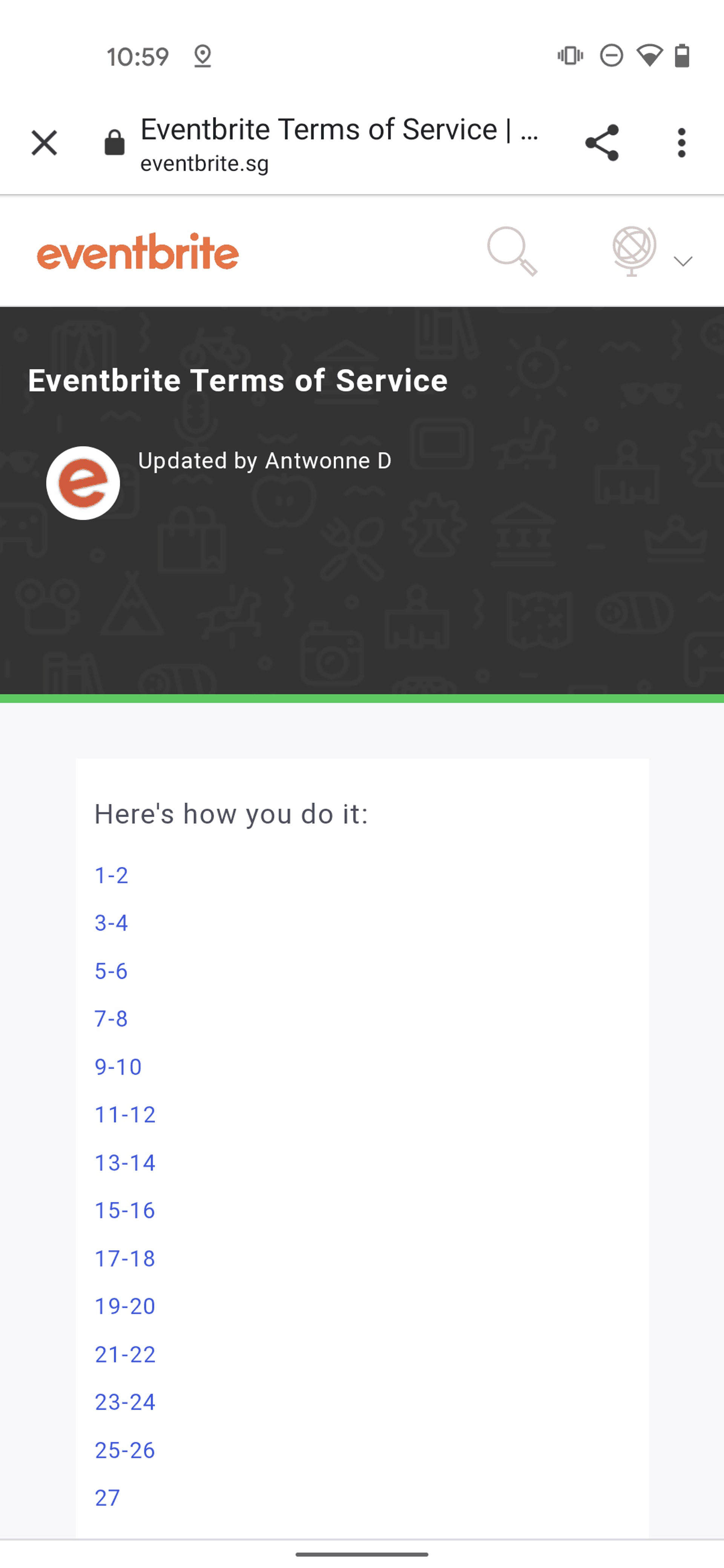 Eventbrite Android Entertainment interface screenshot 5