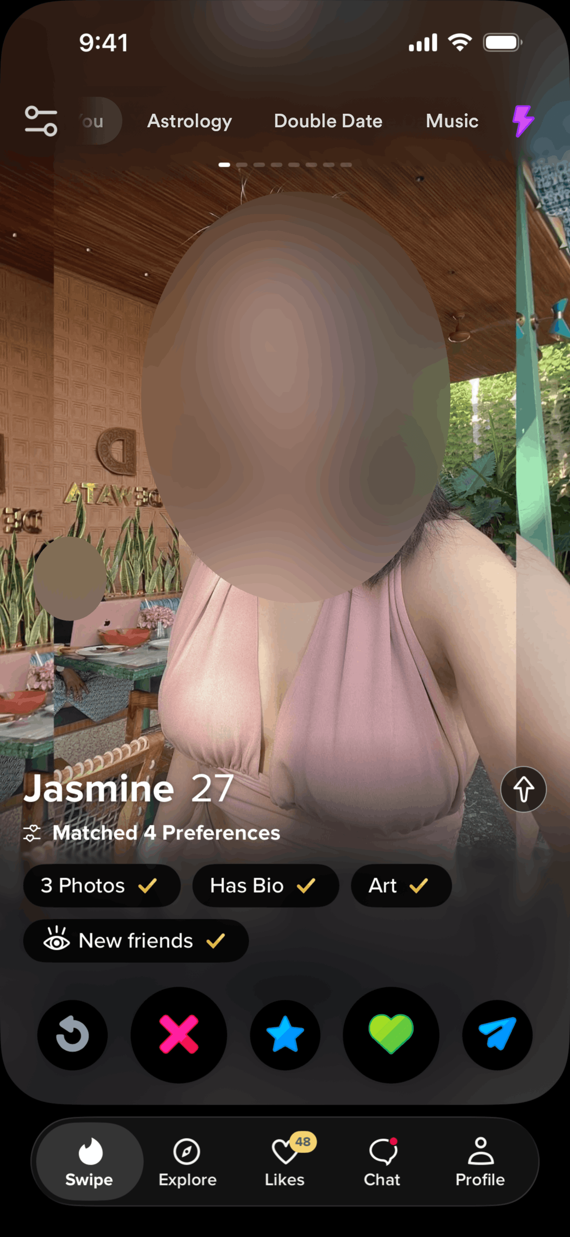 Tinder iOS Social Networking interface screenshot 2