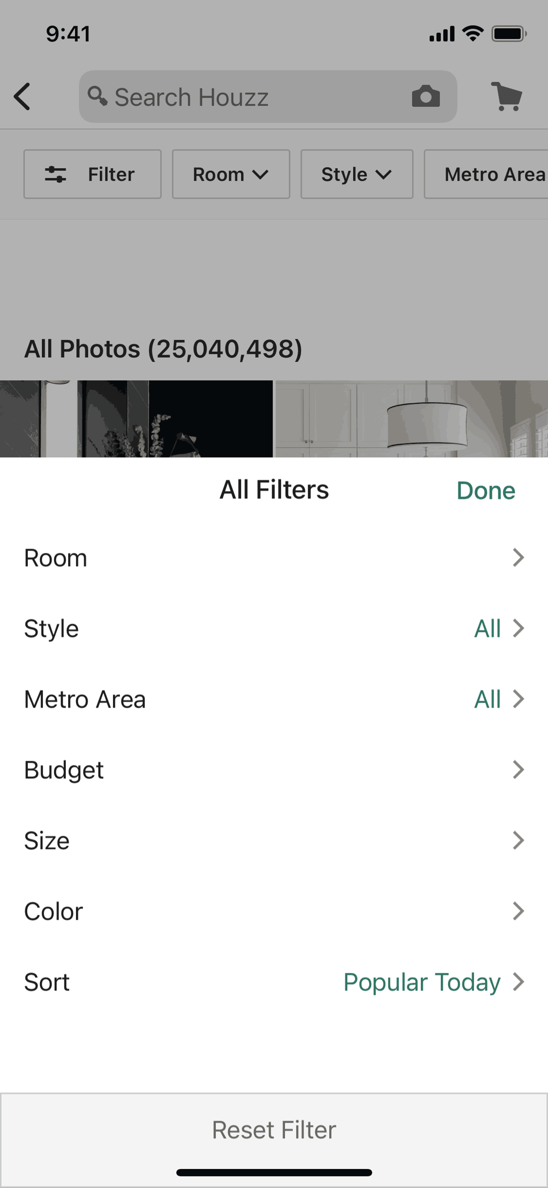 Houzz iOS Real Estate interface screenshot 22
