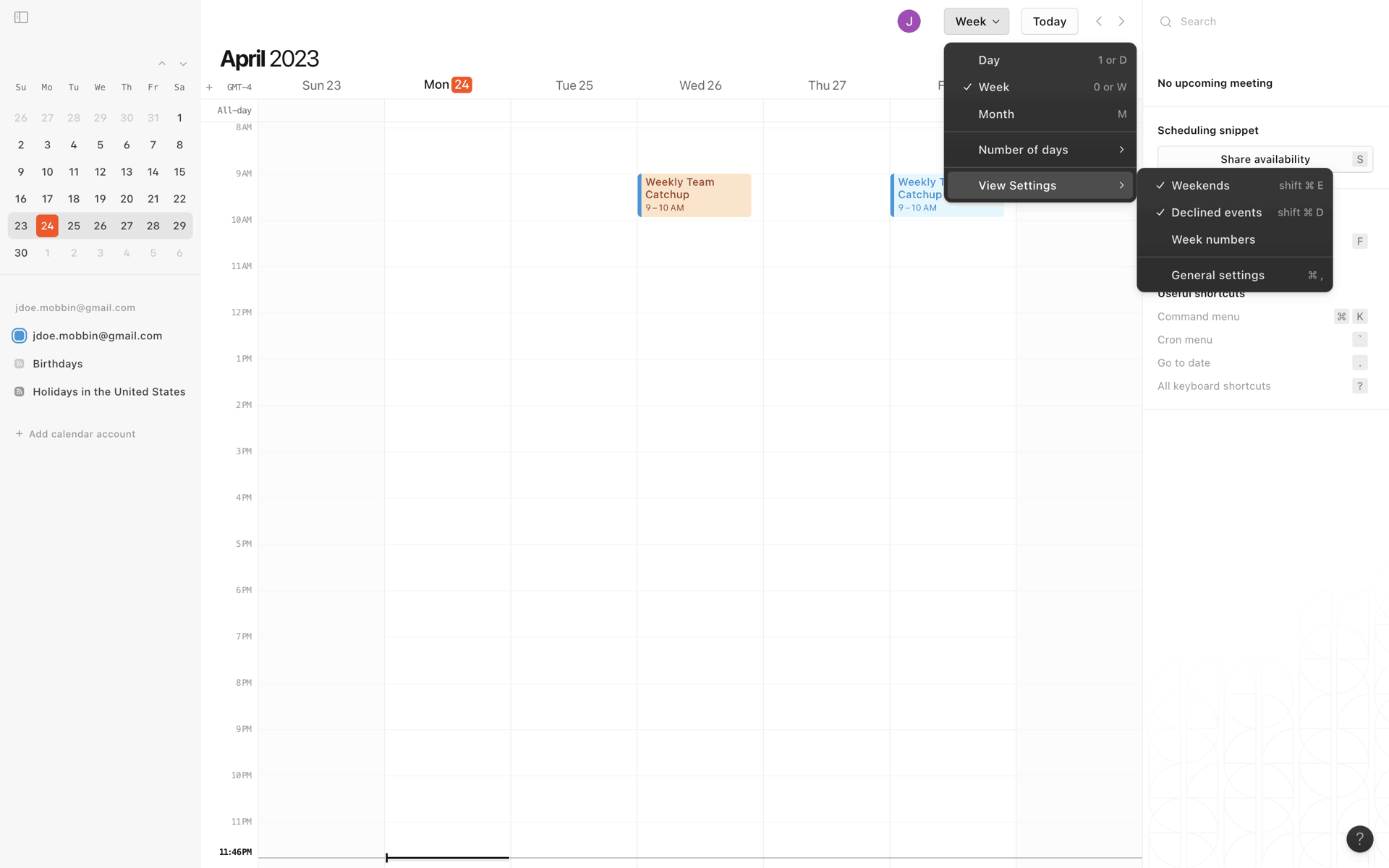 Cron Calendar Web Productivity interface screenshot 5