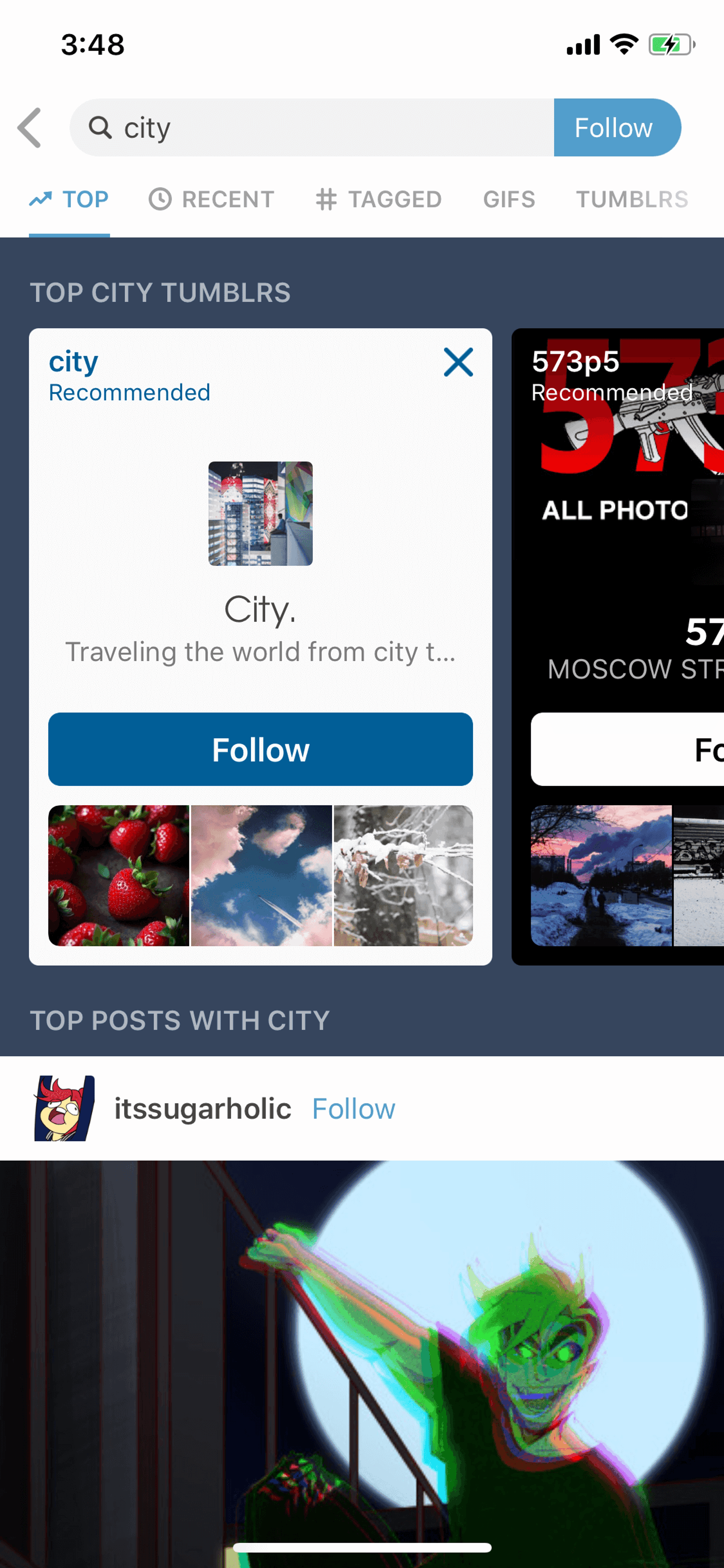 Tumblr iOS Social Networking interface screenshot 23
