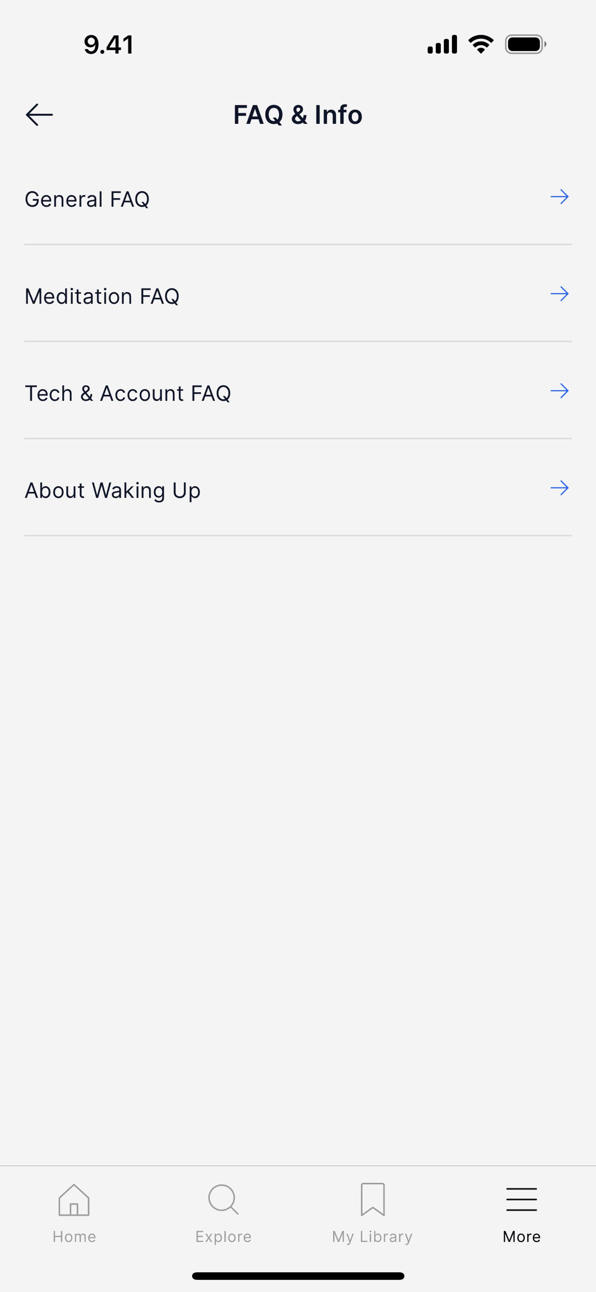 Waking Up iOS Health & Fitness interface screenshot 5