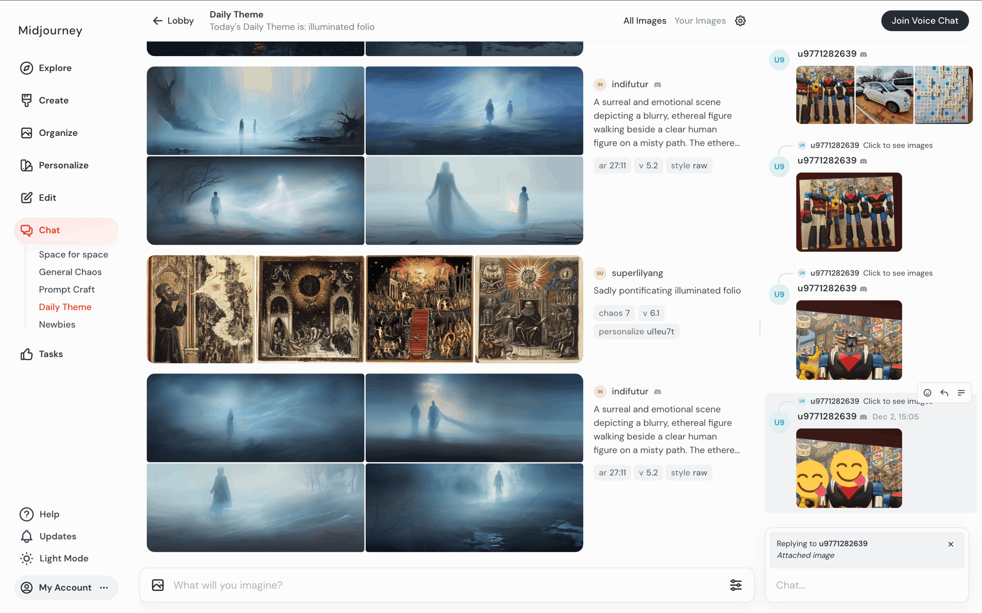 Midjourney Web AI interface screenshot 12