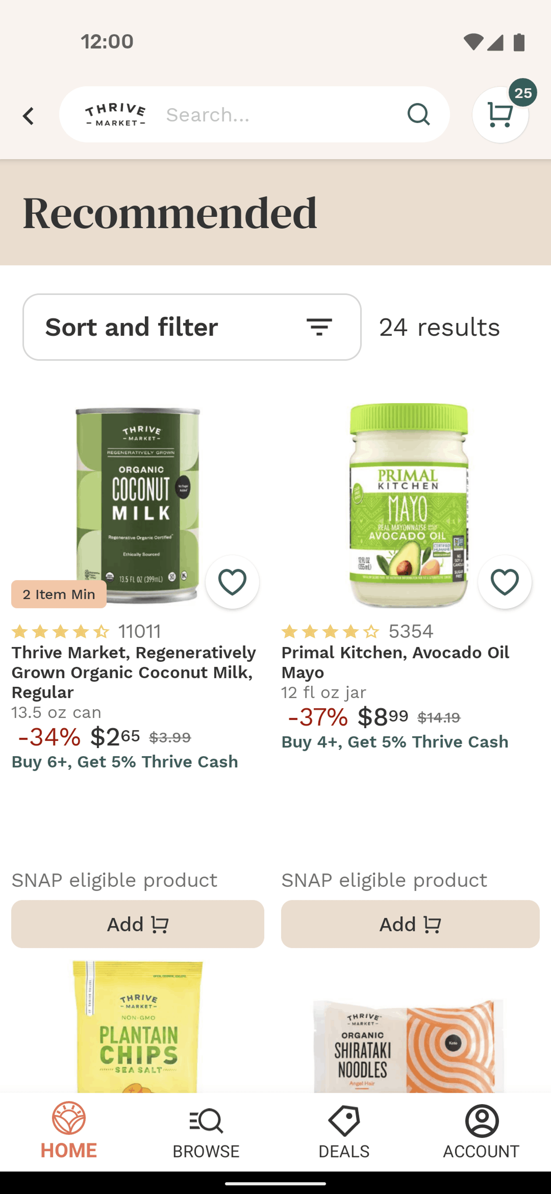 Thrive Market Android Shopping interface screenshot 17