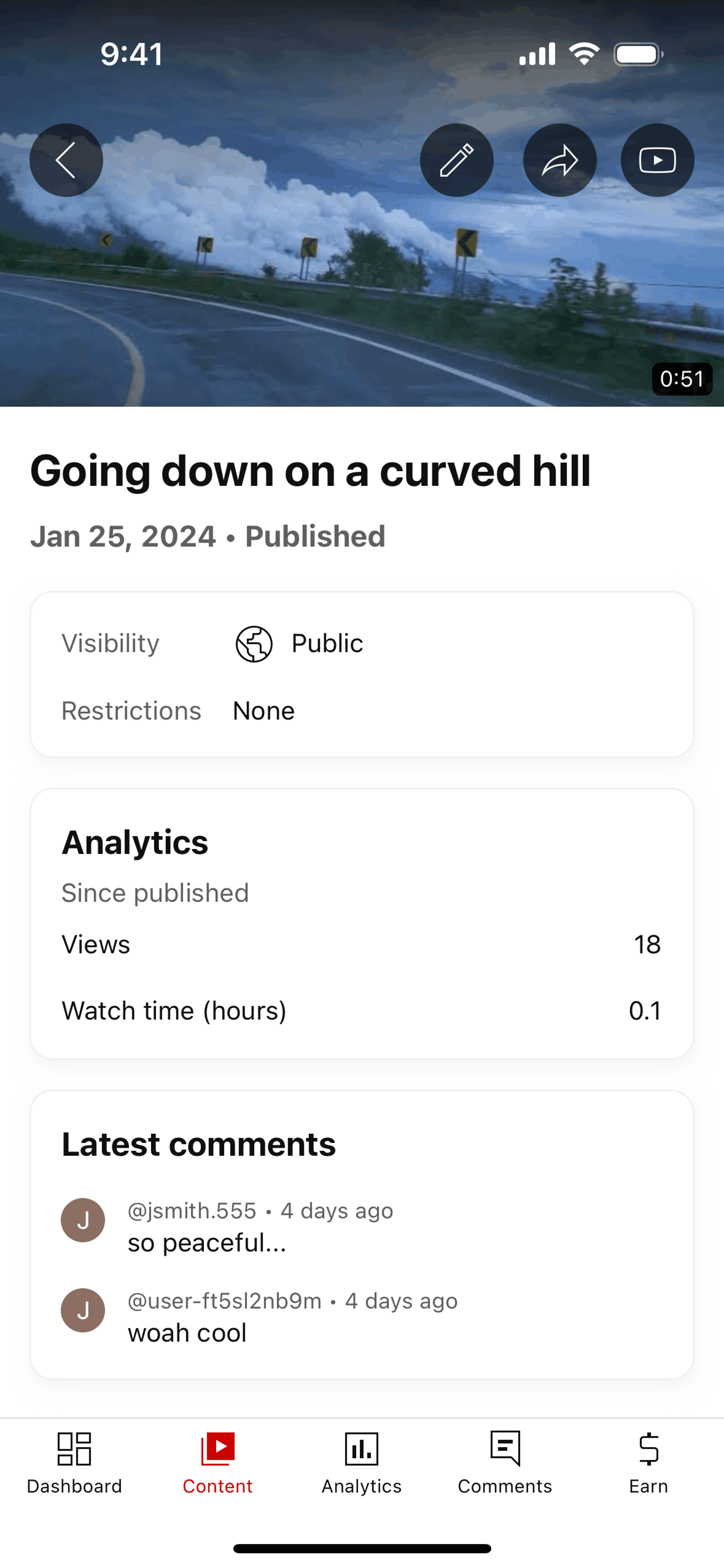 YouTube Studio iOS Photo & Video interface screenshot 2