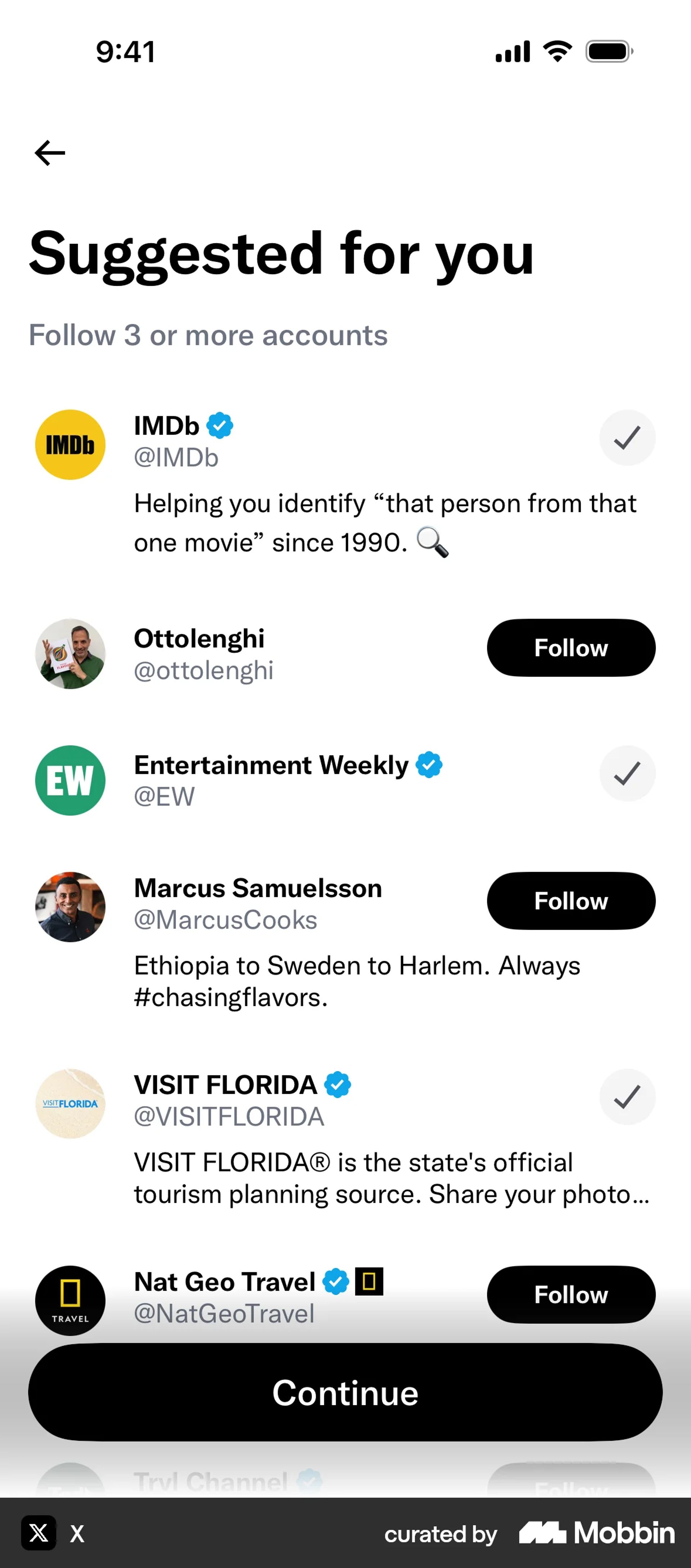 Onboarding on X (ios) screen 19