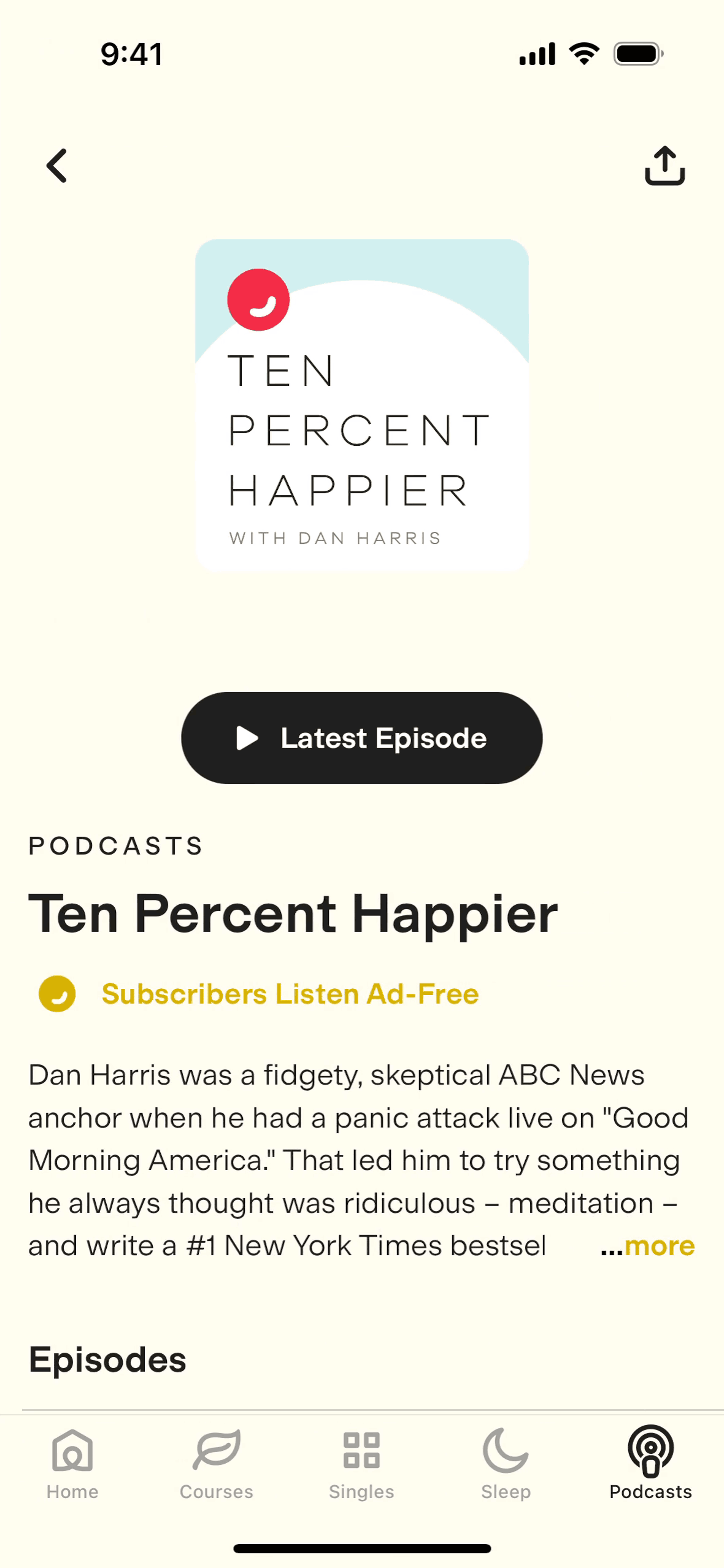 Ten Percent Happier iOS Health & Fitness interface screenshot 3