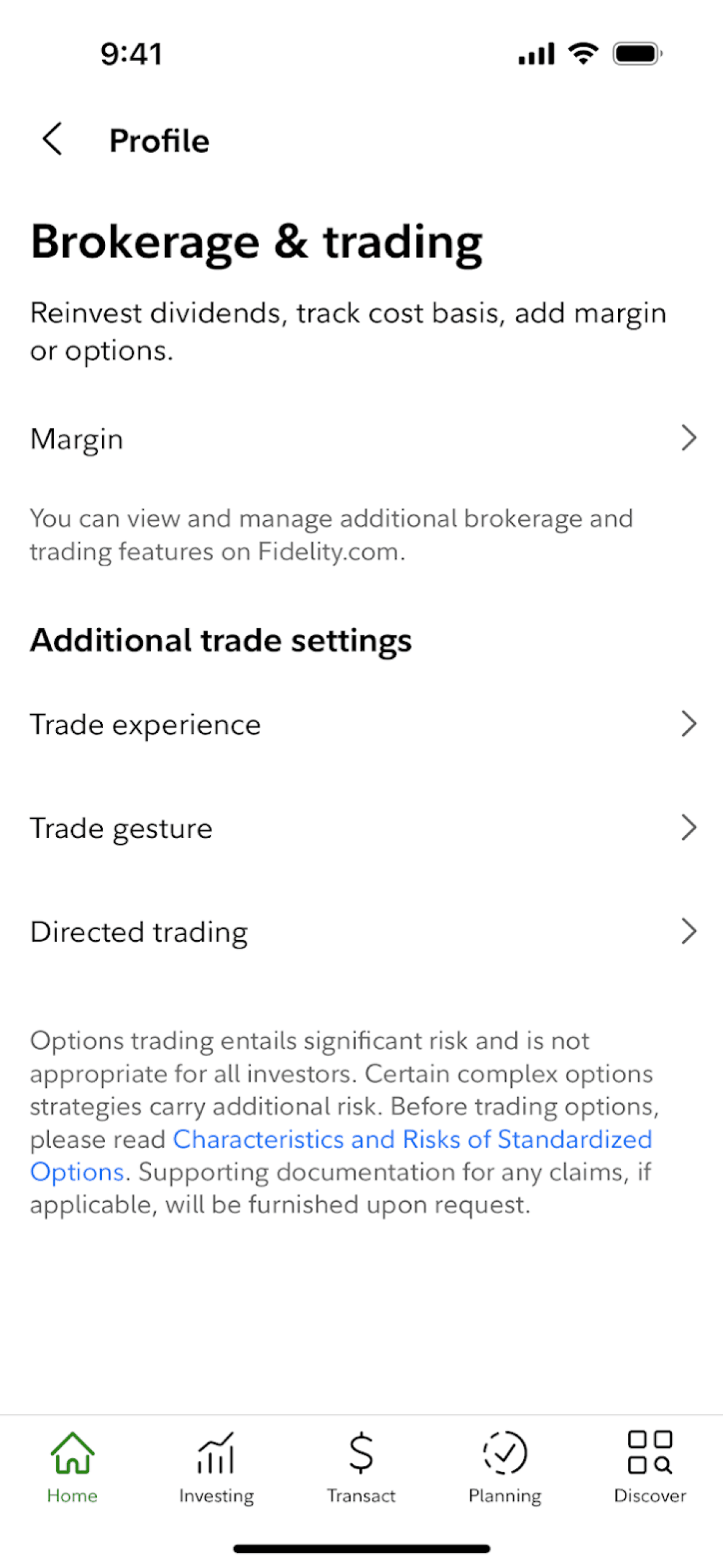 Fidelity iOS Finance interface screenshot 23