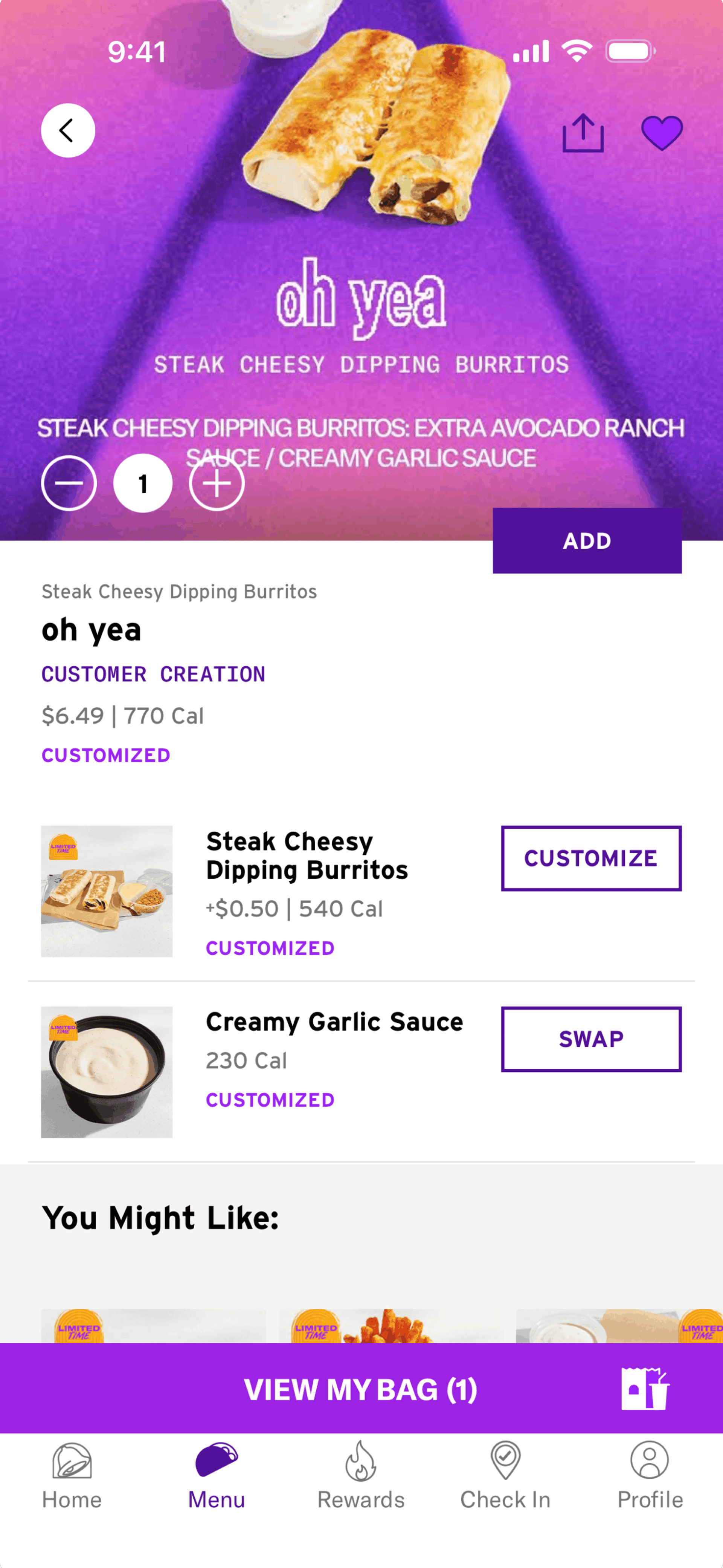 Taco Bell iOS Food & Drink interface screenshot 5