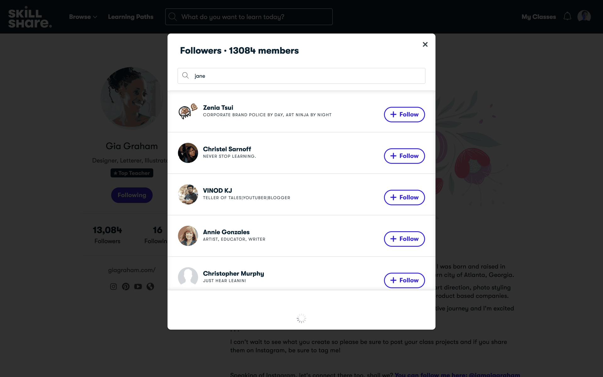 Skillshare Web Education interface screenshot 16