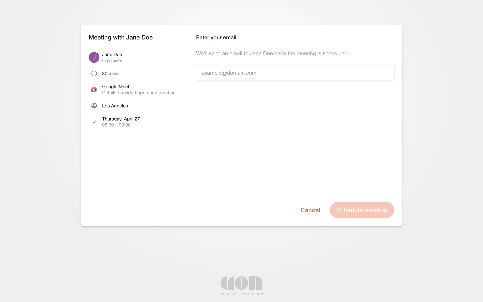 Cron Calendar Web Productivity interface screenshot 7