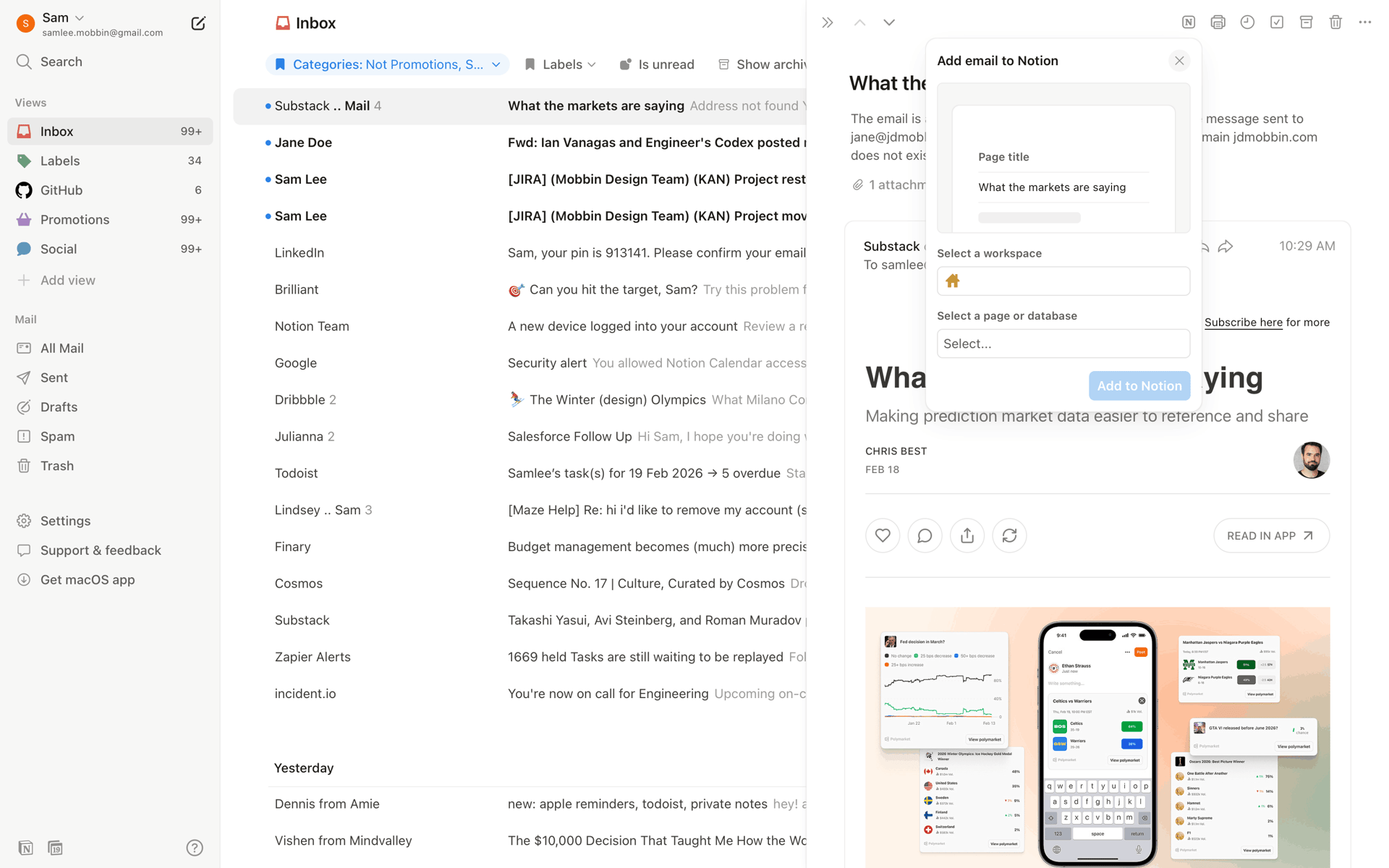 Notion Mail Web Productivity interface screenshot 23
