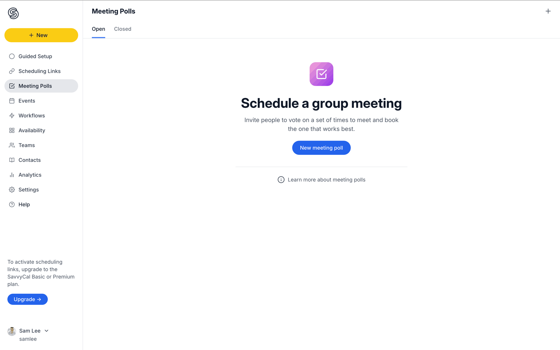 SavvyCal Web Collaboration interface screenshot 13