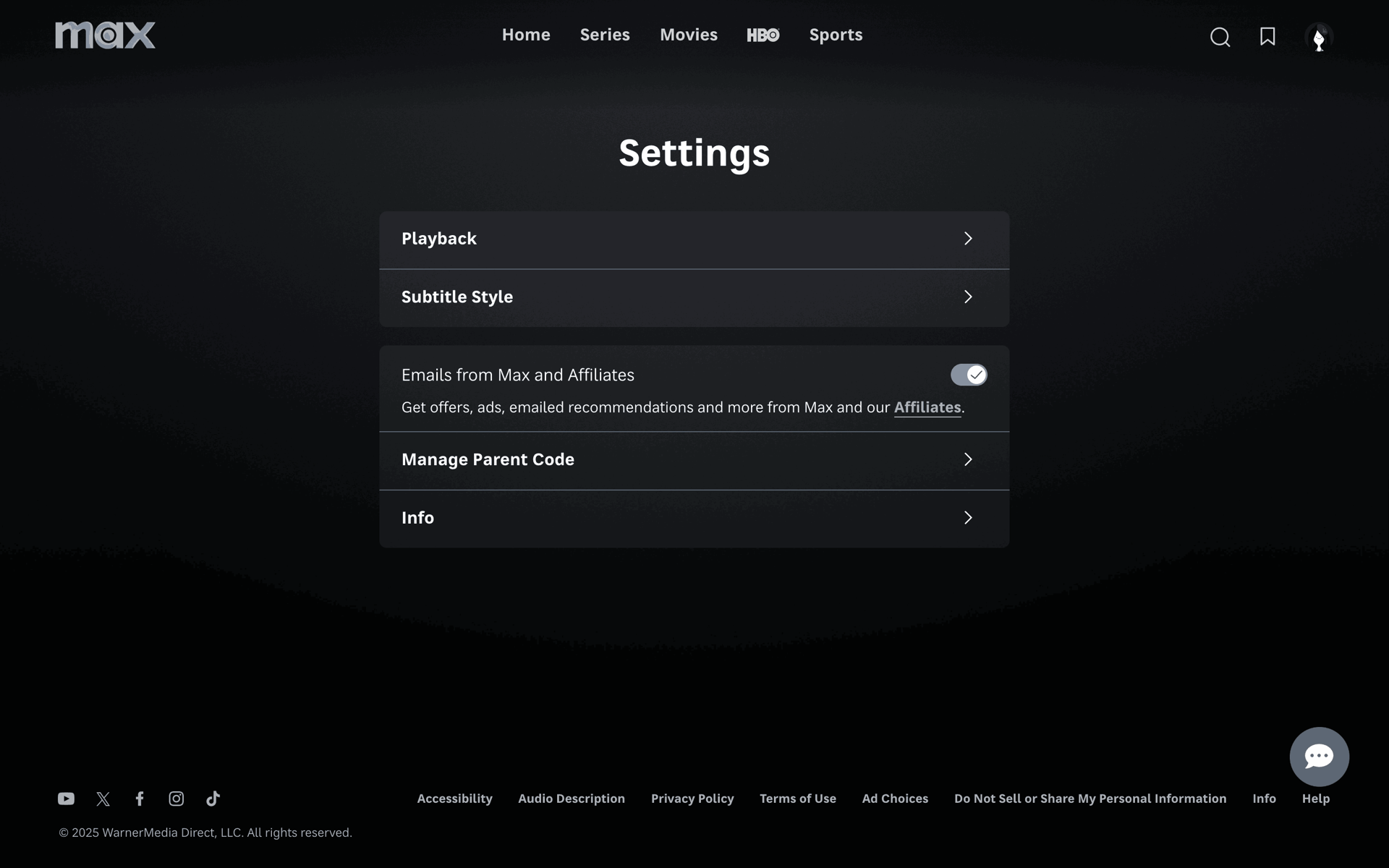 HBO Max Web Entertainment interface screenshot 6
