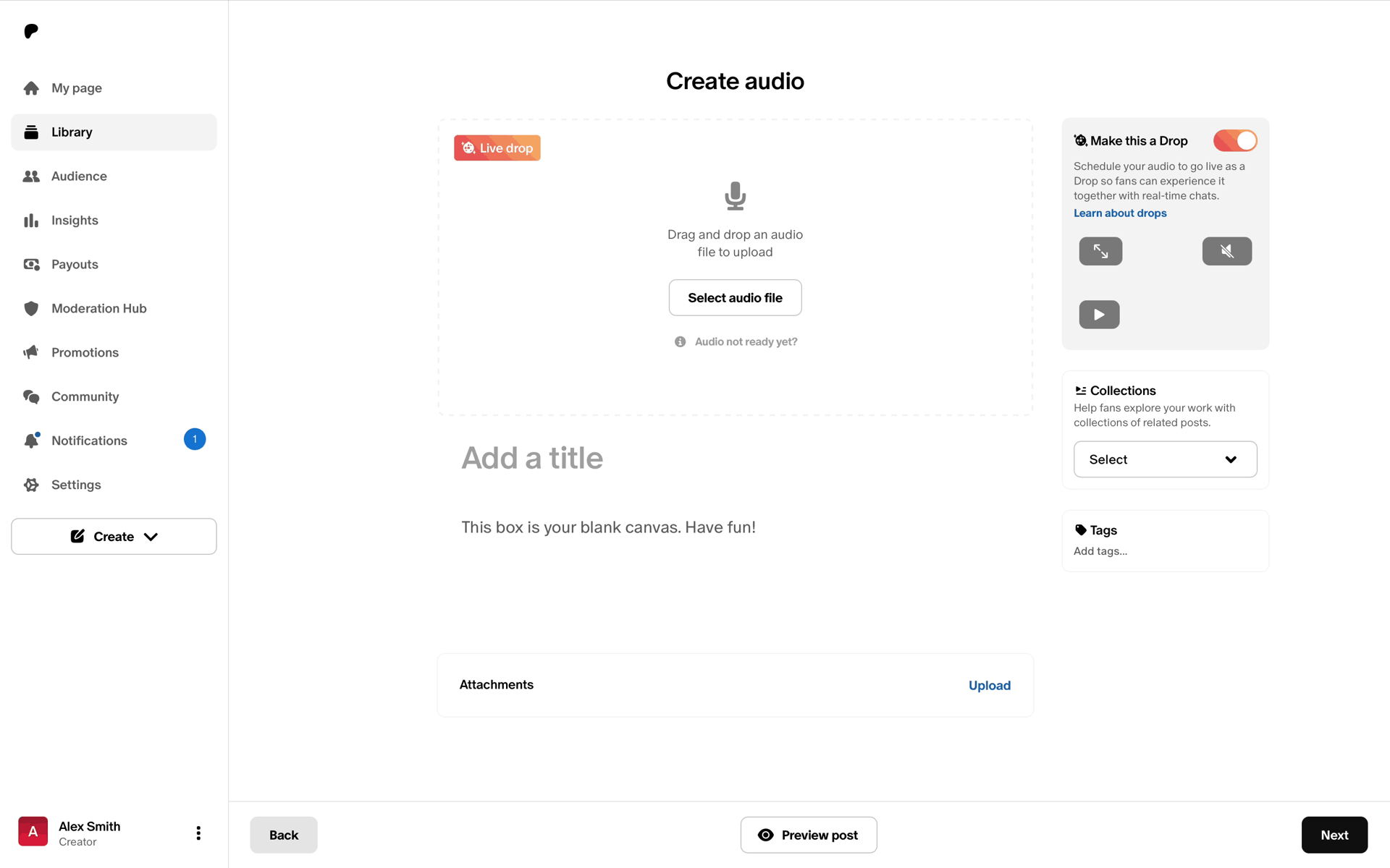 Patreon Web Social Networking interface screenshot 11