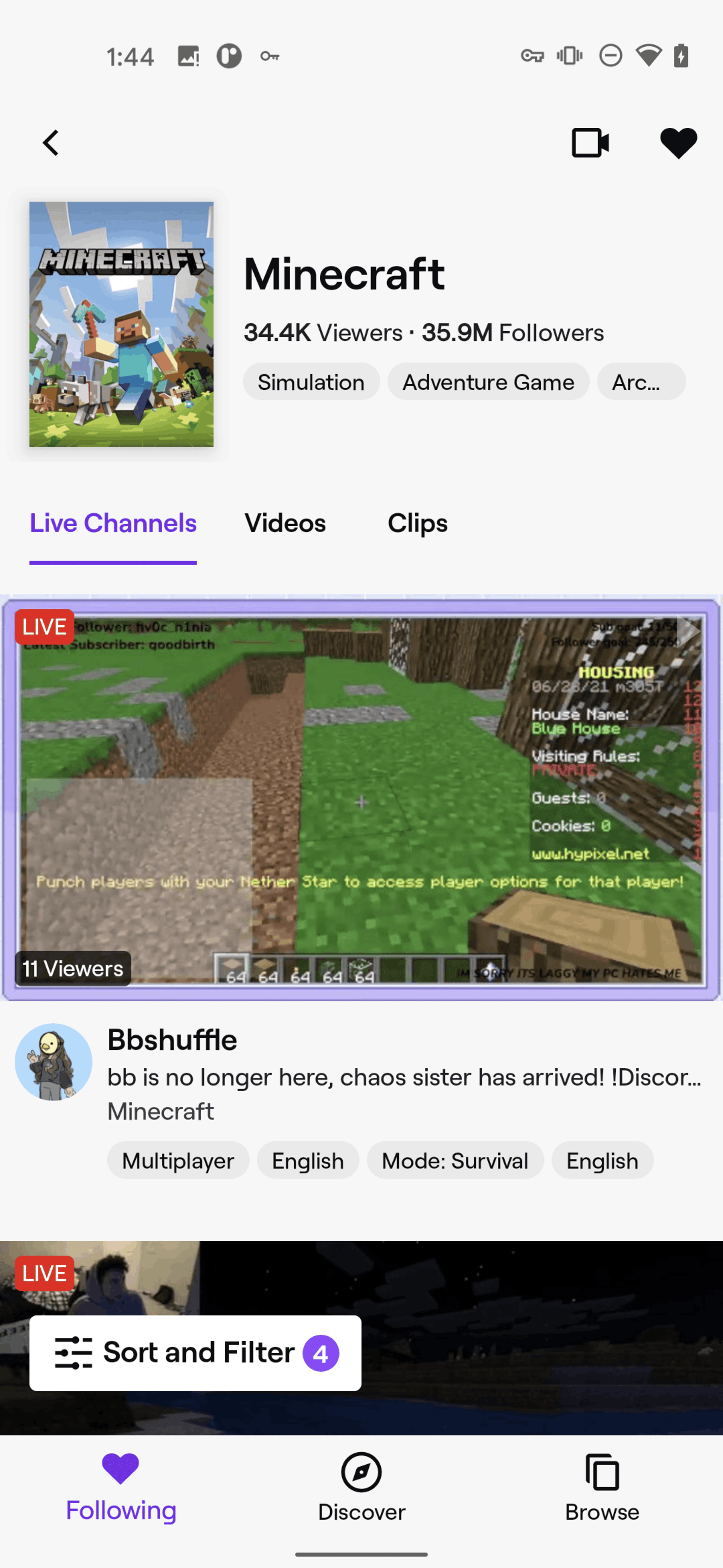 Twitch Android Photo & Video interface screenshot 22