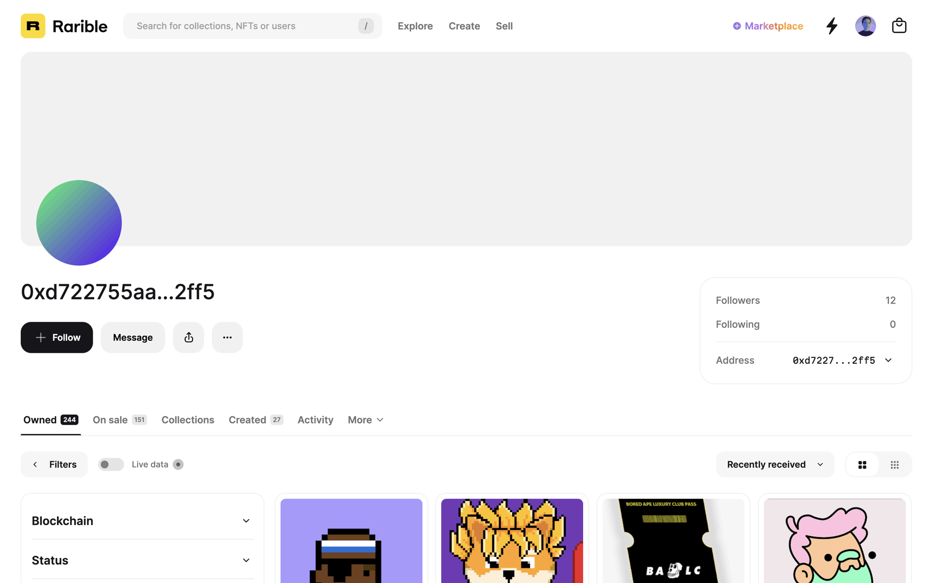 Rarible Web Crypto & Web3 interface screenshot 5